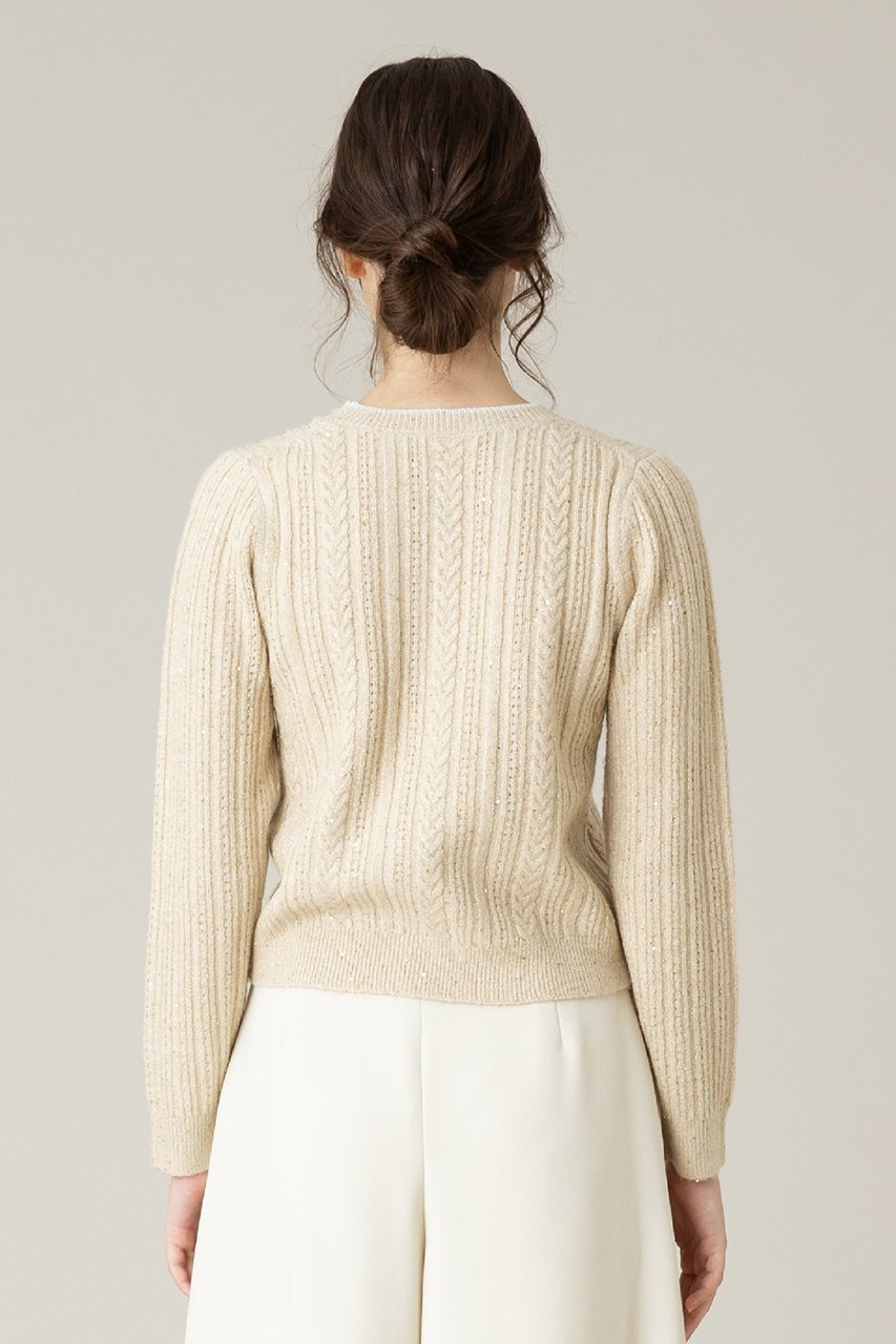 【アルアバイル/allureville】の【Loulou Willoughby】フロントフリルラメプルオーバー 人気、トレンドファッション・服の通販 founy(ファニー) 　ファッション　Fashion　レディースファッション　Fashion for Women　トップス・カットソー　Cut & Sew Tops　ニット　Knit Tops & Sweaters　カジュアルプルオーバー・ニットトップス　Pullovers & Knit Tops / Casual Pullovers　スパンコール　Sequins, Sequin Embellishment　フェミニン　Feminine, Girly　フリル　Frill, Ruffle　other-8|ID: prp329100004822875 ipo3291000000035066826