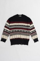 【プランク プロジェクト/PRANK PROJECT】のスラブダメージノルディックニット/Slub Damaged Nordic Knit BLK(ブラック)|ID: prp329100004822882 ipo3291000000035066988