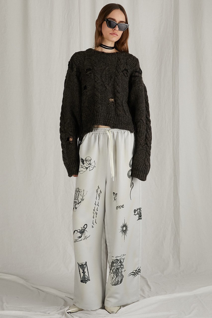 【プランク プロジェクト/PRANK PROJECT】のヴィンテージケーブルショートニット/Vintage Cable Short Knit 人気、トレンドファッション・服の通販 founy(ファニー) 　ファッション　Fashion　レディースファッション　Fashion for Women　トップス・カットソー　Cut & Sew Tops　ニット　Knit Tops & Sweaters　カジュアルプルオーバー・ニットトップス　Pullovers & Knit Tops / Casual Pullovers　ショート　Short, Short Length　ダメージ　Distressed, Destroyed　ハンド　Hand, Handmade　メランジ　Melange, Mixed Yarn　other-2|ID: prp329100004822895 ipo3291000000035067223