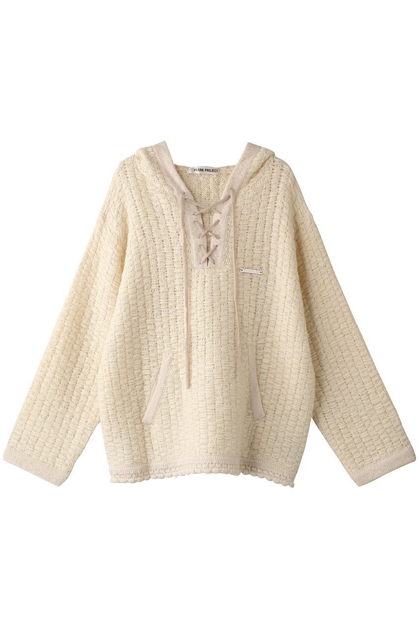 【プランク プロジェクト/PRANK PROJECT】のレースアップスラブフーディニット/Lace Up Slub Hoodie Knit インテリア・キッズ・メンズ・レディースファッション・服の通販 founy(ファニー) 　ファッション　Fashion　レディースファッション　Fashion for Women　トップス・カットソー　Cut & Sew Tops　ニット　Knit Tops & Sweaters　カジュアルプルオーバー・ニットトップス　Pullovers & Knit Tops / Casual Pullovers　おすすめ　Recommended / Our Picks　ルーズ　Loose, Oversized　IVR(アイボリー)|ID: prp329100004822899 ipo3291000000035067258