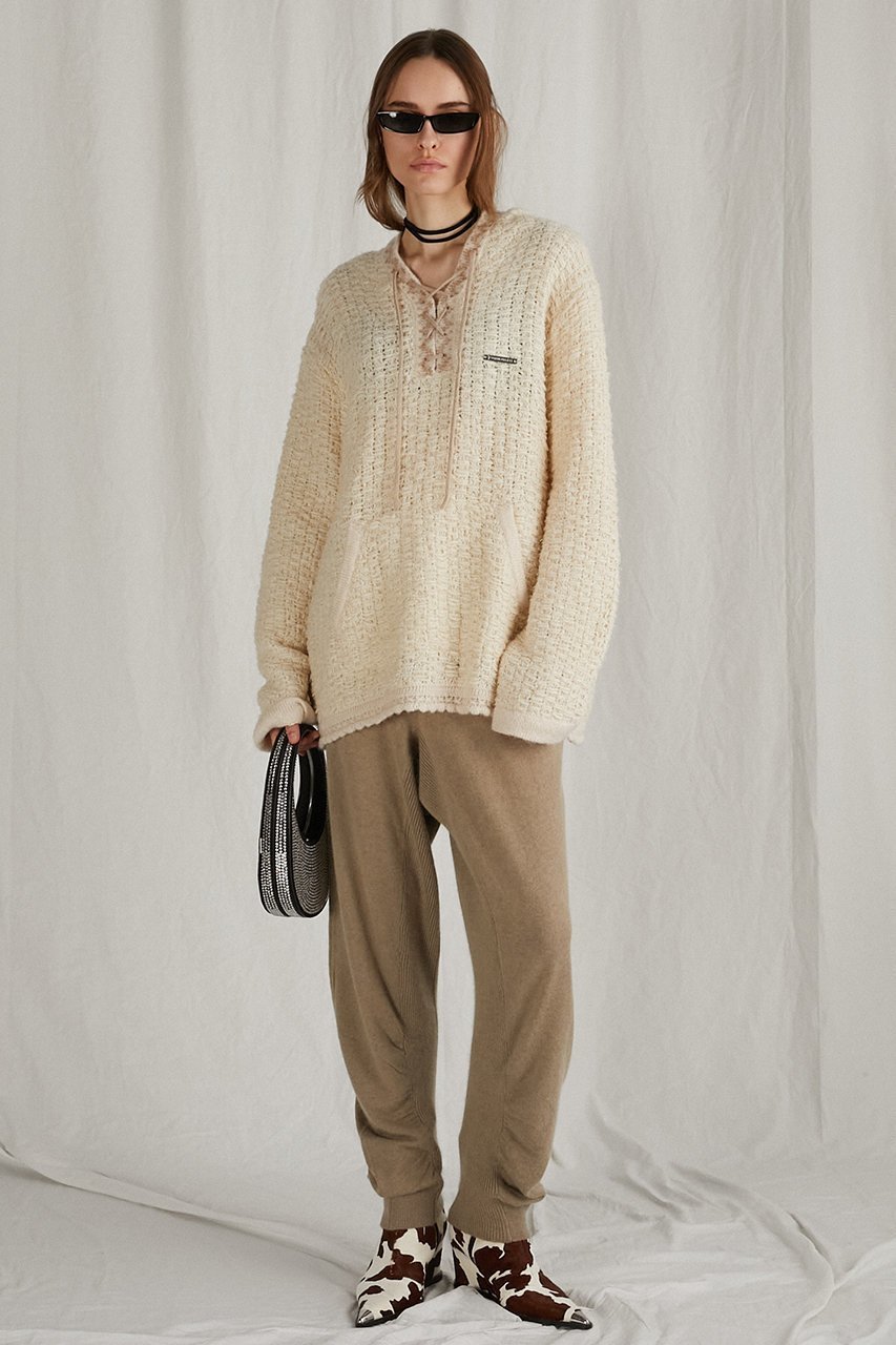 【プランク プロジェクト/PRANK PROJECT】のレースアップスラブフーディニット/Lace Up Slub Hoodie Knit 人気、トレンドファッション・服の通販 founy(ファニー) 　ファッション　Fashion　レディースファッション　Fashion for Women　トップス・カットソー　Cut & Sew Tops　ニット　Knit Tops & Sweaters　カジュアルプルオーバー・ニットトップス　Pullovers & Knit Tops / Casual Pullovers　おすすめ　Recommended / Our Picks　ルーズ　Loose, Oversized　other-7|ID: prp329100004822899 ipo3291000000035067267