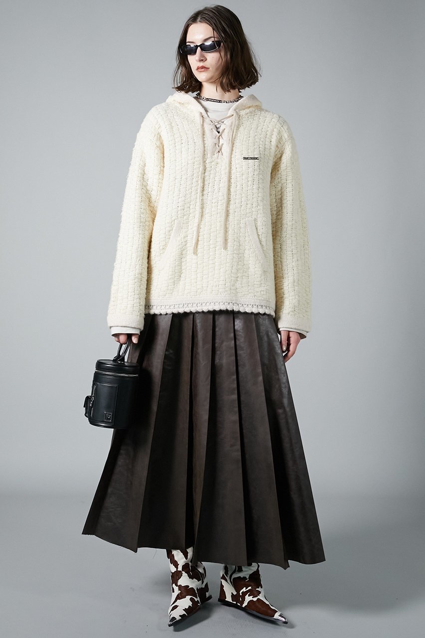 【プランク プロジェクト/PRANK PROJECT】のレースアップスラブフーディニット/Lace Up Slub Hoodie Knit 人気、トレンドファッション・服の通販 founy(ファニー) 　ファッション　Fashion　レディースファッション　Fashion for Women　トップス・カットソー　Cut & Sew Tops　ニット　Knit Tops & Sweaters　カジュアルプルオーバー・ニットトップス　Pullovers & Knit Tops / Casual Pullovers　おすすめ　Recommended / Our Picks　ルーズ　Loose, Oversized　other-8|ID: prp329100004822899 ipo3291000000035067269