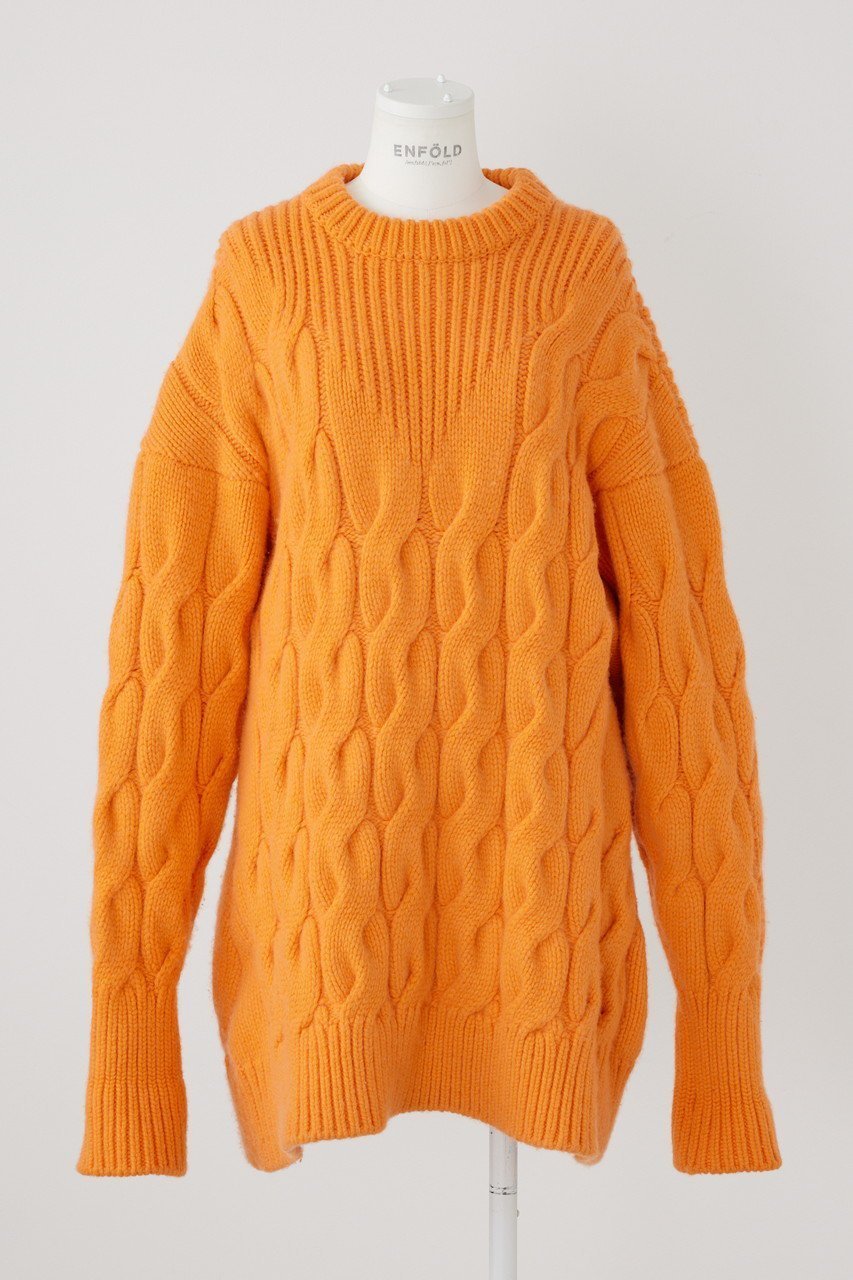 【エンフォルド/ENFOLD】のケーブル Vase P.O/プルオーバー インテリア・キッズ・メンズ・レディースファッション・服の通販 founy(ファニー) 　ファッション　Fashion　レディースファッション　Fashion for Women　トップス・カットソー　Cut & Sew Tops　ニット　Knit Tops & Sweaters　カジュアルプルオーバー・ニットトップス　Pullovers & Knit Tops / Casual Pullovers　バランス　Balance, Style Balance　オレンジ|ID: prp329100004822909 ipo3291000000035067494