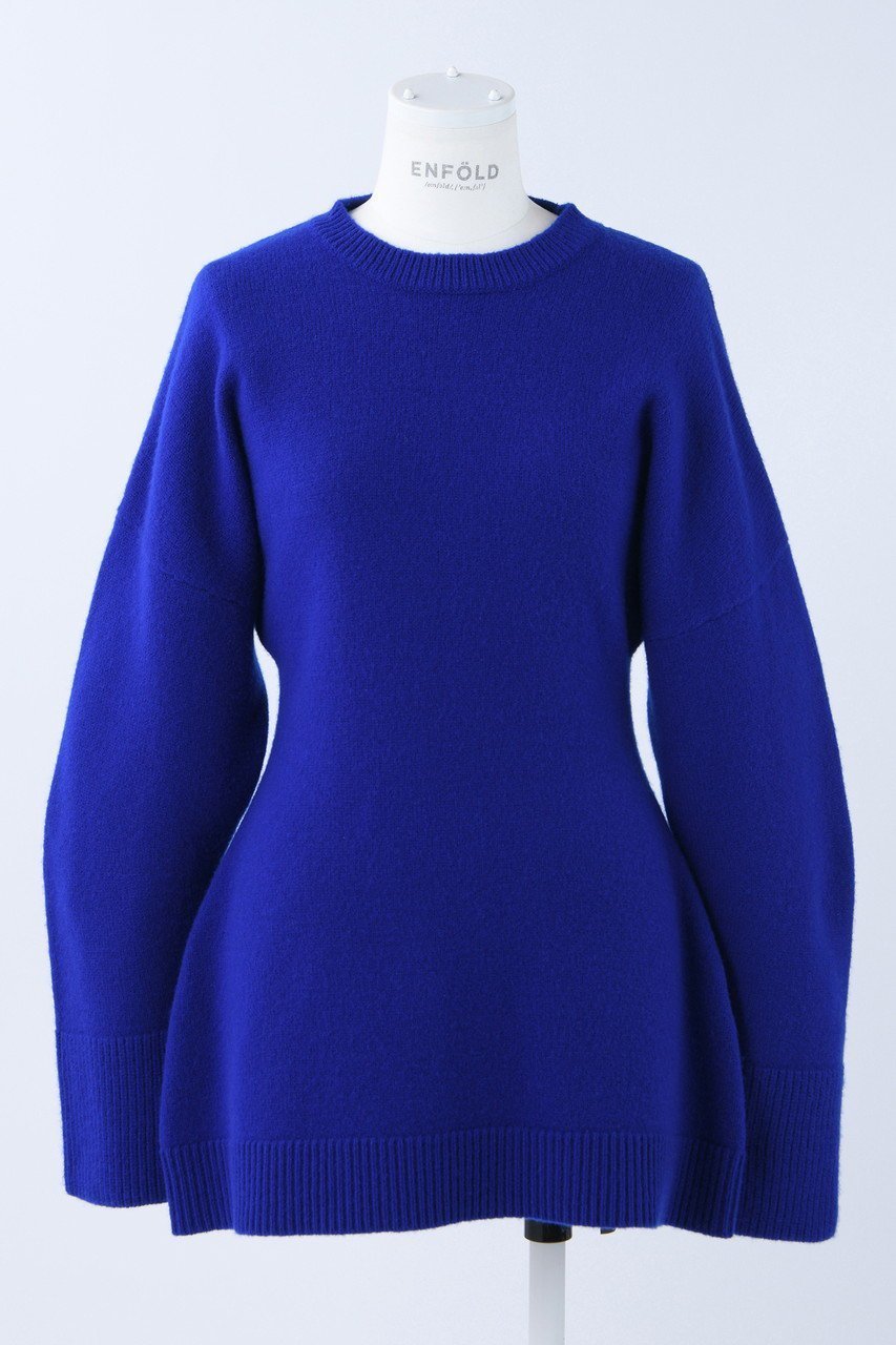 【エンフォルド/ENFOLD】のフィットフレア P.O/プルオーバー インテリア・キッズ・メンズ・レディースファッション・服の通販 founy(ファニー) 　ファッション　Fashion　レディースファッション　Fashion for Women　トップス・カットソー　Cut & Sew Tops　ニット　Knit Tops & Sweaters　カジュアルプルオーバー・ニットトップス　Pullovers & Knit Tops / Casual Pullovers　コンパクト　Compact, Small Size　フィット　Fit, Slim Fit　フレア　Flare, Flared　リラックス　Relax, Relaxed Fit　ワイド　Wide, Wide Fit　ブルー|ID: prp329100004822912 ipo3291000000035067525