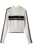 【プランク プロジェクト/PRANK PROJECT】のモヘアトラックニットフーディ / Mohair Track Knit Hoodie 人気、トレンドファッション・服の通販 founy(ファニー) ファッション Fashion レディースファッション Fashion for Women トップス・カットソー Cut & Sew Tops ニット Knit Tops & Sweaters カジュアルプルオーバー・ニットトップス Pullovers & Knit Tops / Casual Pullovers おすすめ Recommended / Our Picks かぎ針 Crochet デニム Denim, Jeans Material ドッキング Docking, Mixed Material thumbnail IVR(アイボリー)|ID: prp329100004822916 ipo3291000000035067602