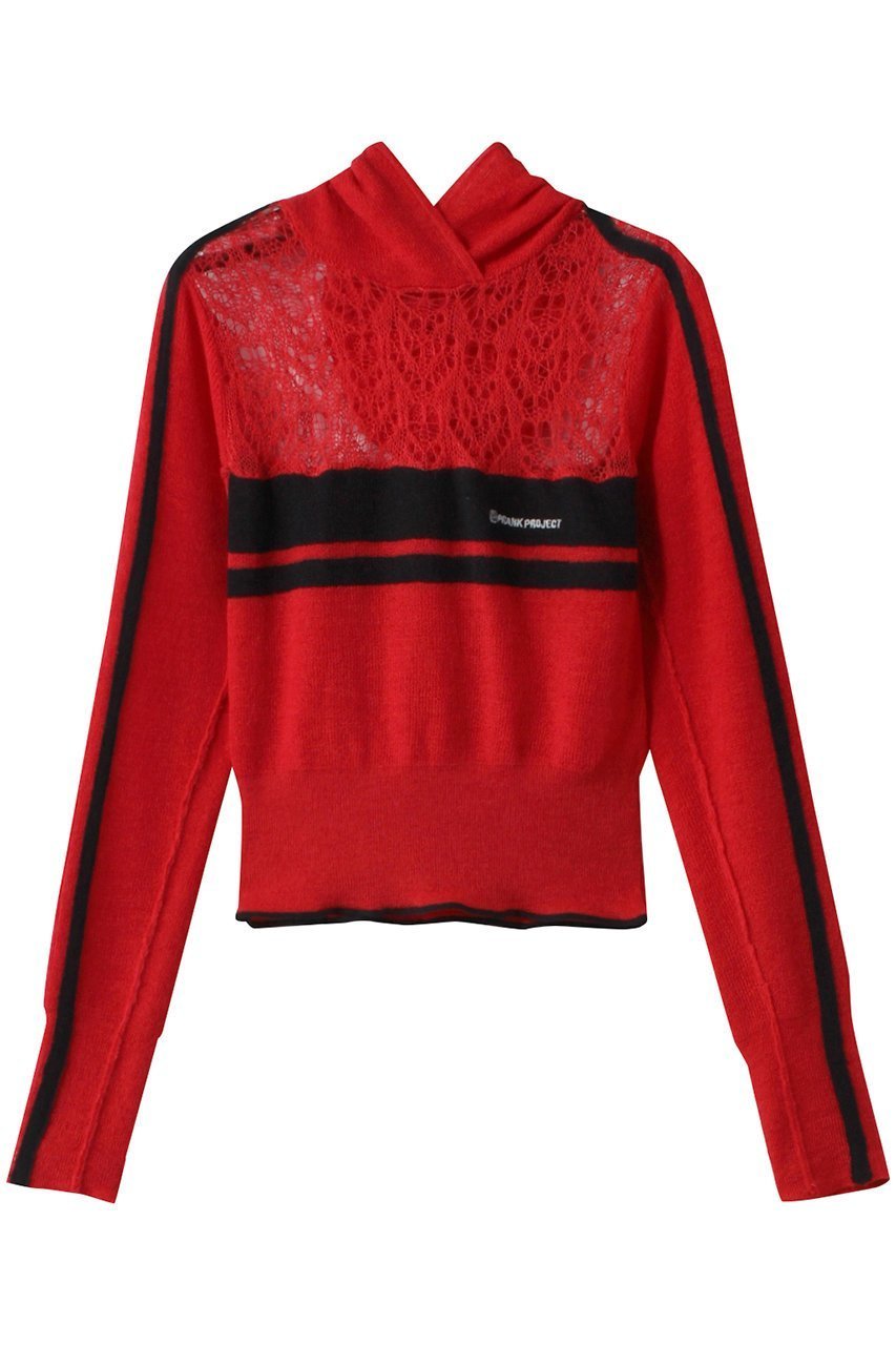 【プランク プロジェクト/PRANK PROJECT】のモヘアトラックニットフーディ / Mohair Track Knit Hoodie インテリア・キッズ・メンズ・レディースファッション・服の通販 founy(ファニー) 　ファッション　Fashion　レディースファッション　Fashion for Women　トップス・カットソー　Cut & Sew Tops　ニット　Knit Tops & Sweaters　カジュアルプルオーバー・ニットトップス　Pullovers & Knit Tops / Casual Pullovers　おすすめ　Recommended / Our Picks　かぎ針　Crochet　デニム　Denim, Jeans Material　ドッキング　Docking, Mixed Material　RED(レッド)|ID: prp329100004822916 ipo3291000000035067603