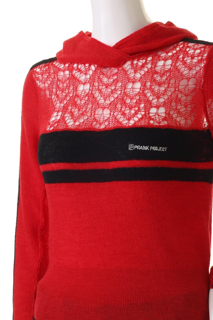 【プランク プロジェクト/PRANK PROJECT】のモヘアトラックニットフーディ / Mohair Track Knit Hoodie 人気、トレンドファッション・服の通販 founy(ファニー) 　ファッション　Fashion　レディースファッション　Fashion for Women　トップス・カットソー　Cut & Sew Tops　ニット　Knit Tops & Sweaters　カジュアルプルオーバー・ニットトップス　Pullovers & Knit Tops / Casual Pullovers　おすすめ　Recommended / Our Picks　かぎ針　Crochet　デニム　Denim, Jeans Material　ドッキング　Docking, Mixed Material　other-5|ID: prp329100004822916 ipo3291000000035067607