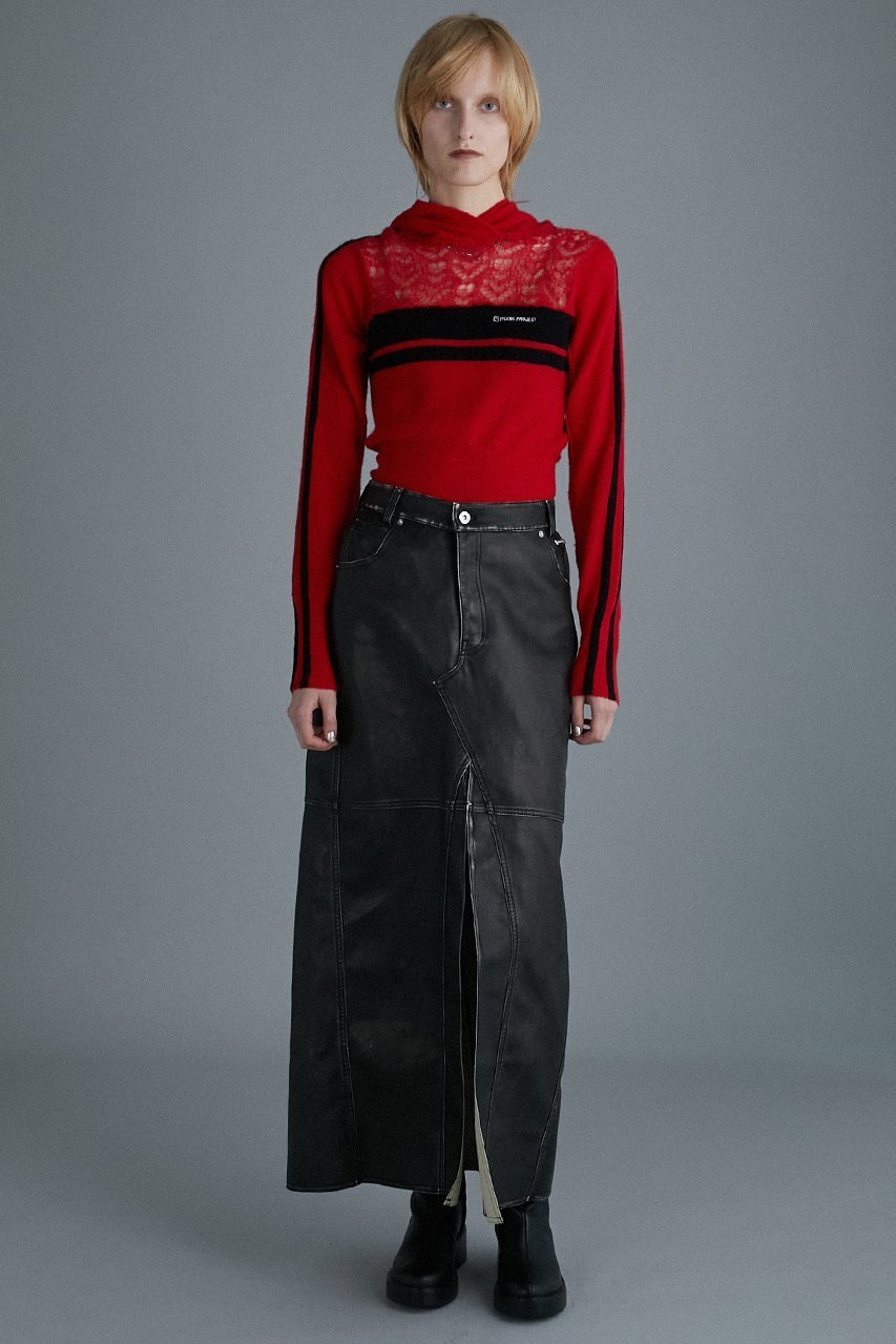 【プランク プロジェクト/PRANK PROJECT】のモヘアトラックニットフーディ / Mohair Track Knit Hoodie 人気、トレンドファッション・服の通販 founy(ファニー) 　ファッション　Fashion　レディースファッション　Fashion for Women　トップス・カットソー　Cut & Sew Tops　ニット　Knit Tops & Sweaters　カジュアルプルオーバー・ニットトップス　Pullovers & Knit Tops / Casual Pullovers　おすすめ　Recommended / Our Picks　かぎ針　Crochet　デニム　Denim, Jeans Material　ドッキング　Docking, Mixed Material　other-6|ID: prp329100004822916 ipo3291000000035067608