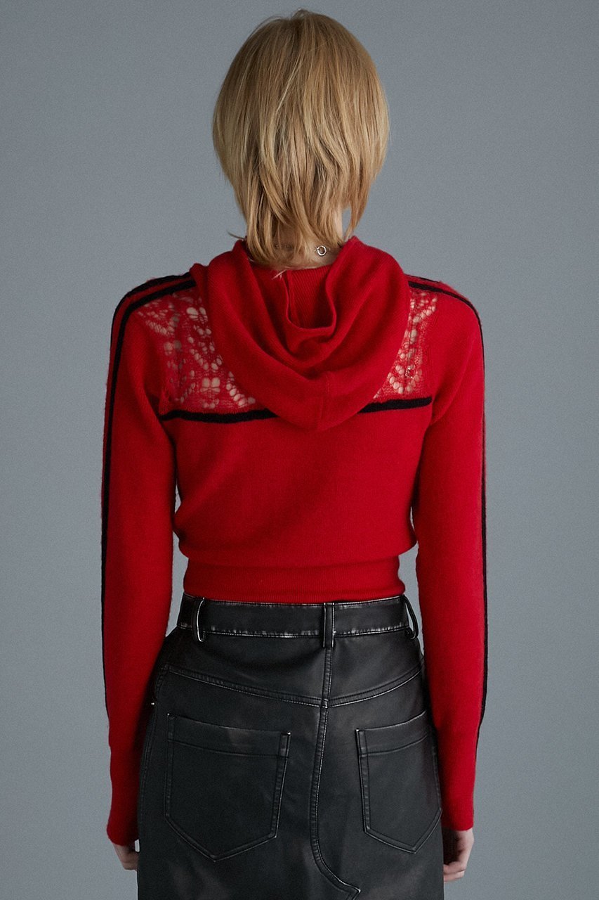 【プランク プロジェクト/PRANK PROJECT】のモヘアトラックニットフーディ / Mohair Track Knit Hoodie 人気、トレンドファッション・服の通販 founy(ファニー) 　ファッション　Fashion　レディースファッション　Fashion for Women　トップス・カットソー　Cut & Sew Tops　ニット　Knit Tops & Sweaters　カジュアルプルオーバー・ニットトップス　Pullovers & Knit Tops / Casual Pullovers　おすすめ　Recommended / Our Picks　かぎ針　Crochet　デニム　Denim, Jeans Material　ドッキング　Docking, Mixed Material　other-8|ID: prp329100004822916 ipo3291000000035067610