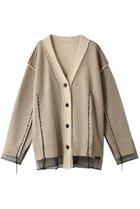 【プランク プロジェクト/PRANK PROJECT】のチュールレイヤードニットカーディガン/Tulle Layered Knit Cardigan WHT(ホワイト)|ID: prp329100004822918 ipo3291000000035067643