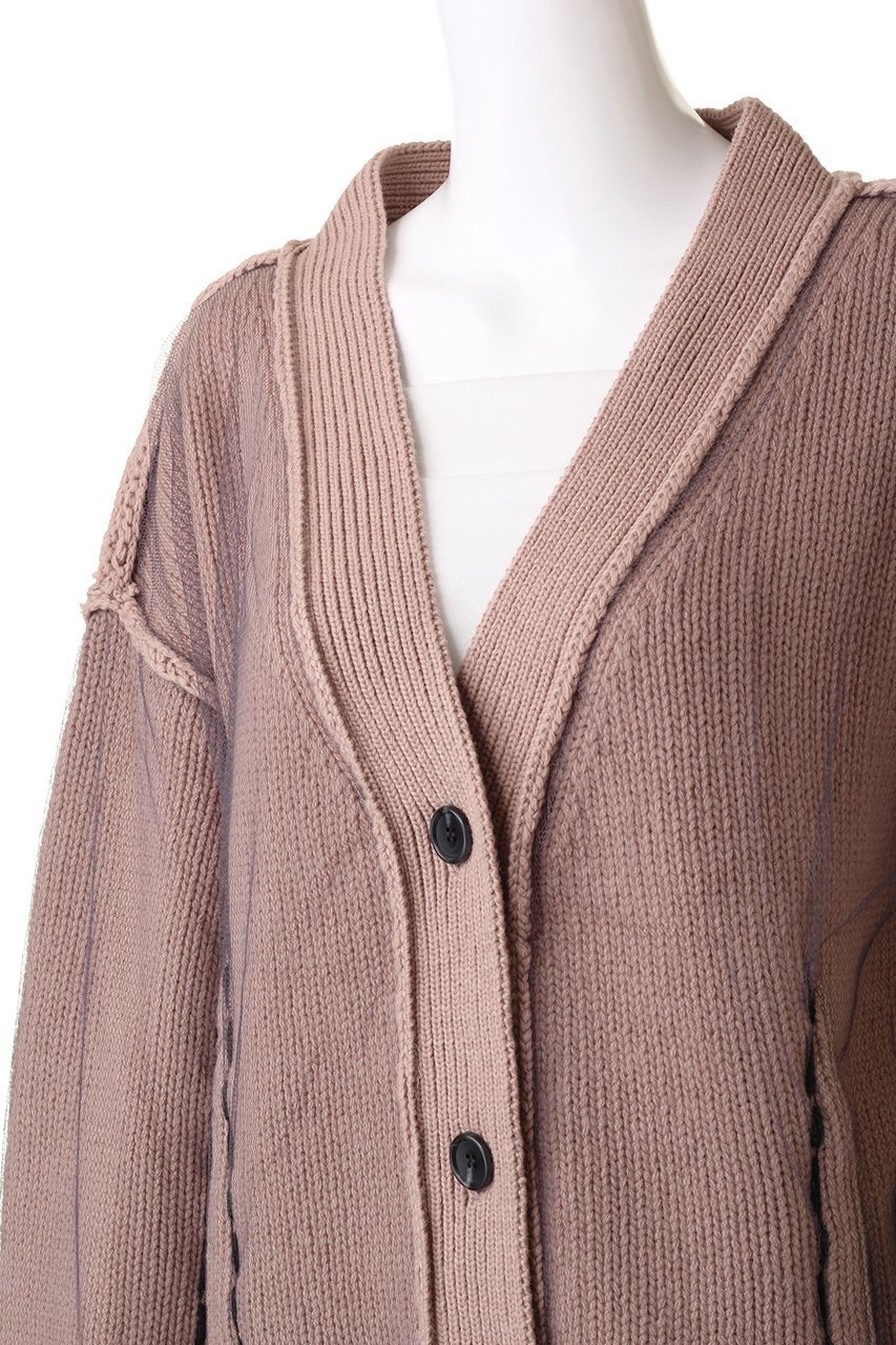 【プランク プロジェクト/PRANK PROJECT】のチュールレイヤードニットカーディガン/Tulle Layered Knit Cardigan 人気、トレンドファッション・服の通販 founy(ファニー) 　ファッション　Fashion　レディースファッション　Fashion for Women　トップス・カットソー　Cut & Sew Tops　ニット　Knit Tops & Sweaters　カーディガン・羽織り　Layered Style Cardigans　おすすめ　Recommended / Our Picks　カーディガン　Cardigan, Knitwear　チュール　Tulip, Tulip Motif　ハンド　Hand, Handmade　フレア　Flare, Flared　リバーシブル　Reversible, Two-Sided　other-5|ID: prp329100004822918 ipo3291000000035067649