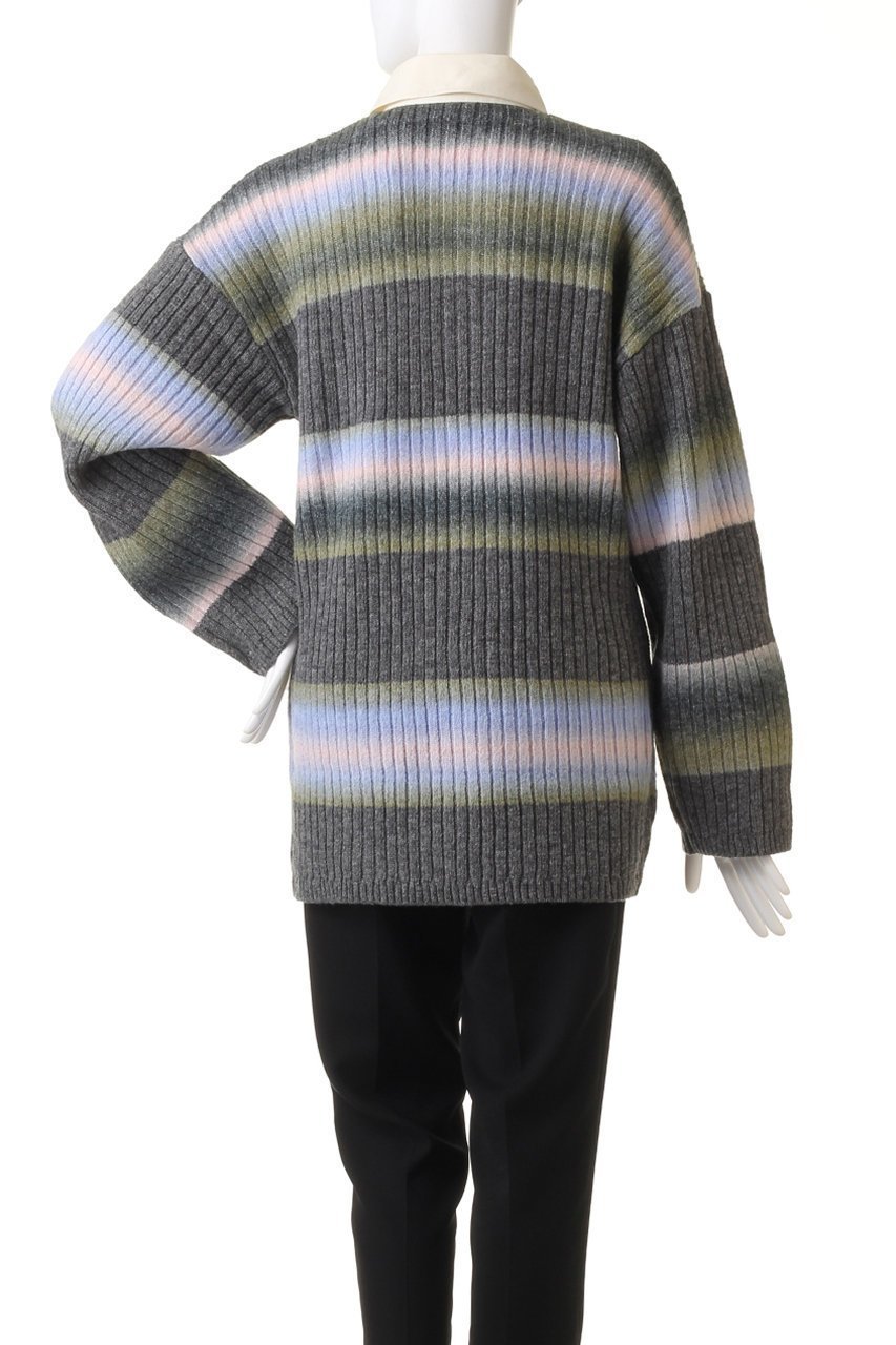 【プランク プロジェクト/PRANK PROJECT】のカスリボーダーラガーニット / Blur Border Rugger Knit 人気、トレンドファッション・服の通販 founy(ファニー) 　ファッション　Fashion　レディースファッション　Fashion for Women　トップス・カットソー　Cut & Sew Tops　ニット　Knit Tops & Sweaters　カジュアルプルオーバー・ニットトップス　Pullovers & Knit Tops / Casual Pullovers　インナー　Innerwear　グラデーション　Gradient, Ombre　スポーティ　Sporty, Casual Athletic　チェック　Check, Plaid, Tartan　トレンド　Trend, Trending Now　ボーダー　Border, Stripe　メランジ　Melange, Mixed Yarn　ルーズ　Loose, Oversized　other-4|ID: prp329100004822919 ipo3291000000035067680