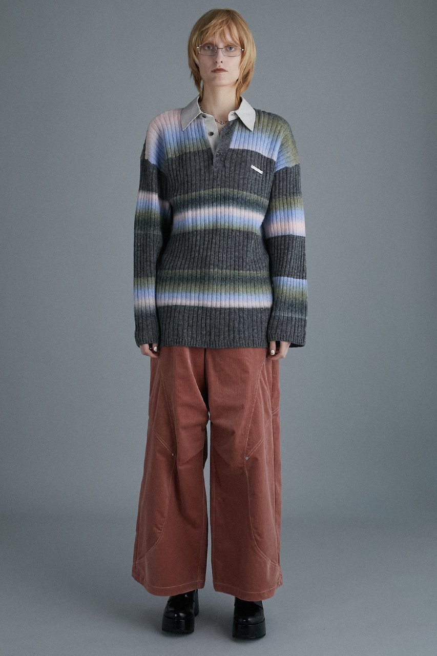 【プランク プロジェクト/PRANK PROJECT】のカスリボーダーラガーニット / Blur Border Rugger Knit 人気、トレンドファッション・服の通販 founy(ファニー) 　ファッション　Fashion　レディースファッション　Fashion for Women　トップス・カットソー　Cut & Sew Tops　ニット　Knit Tops & Sweaters　カジュアルプルオーバー・ニットトップス　Pullovers & Knit Tops / Casual Pullovers　インナー　Innerwear　グラデーション　Gradient, Ombre　スポーティ　Sporty, Casual Athletic　チェック　Check, Plaid, Tartan　トレンド　Trend, Trending Now　ボーダー　Border, Stripe　メランジ　Melange, Mixed Yarn　ルーズ　Loose, Oversized　other-6|ID: prp329100004822919 ipo3291000000035067684