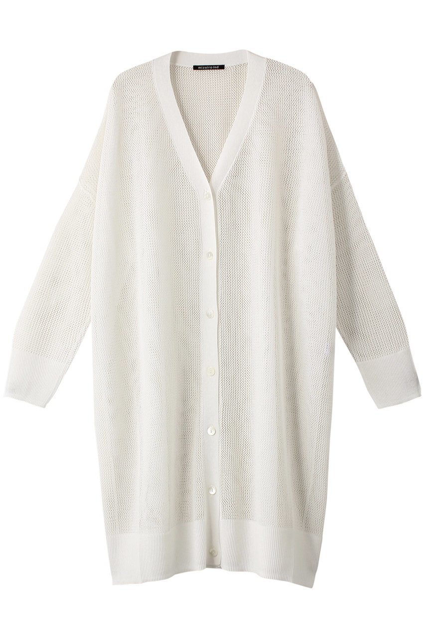 【ミズイロ インド/mizuiro ind】のmesh pattern V neck long C/D カーディガン インテリア・キッズ・メンズ・レディースファッション・服の通販 founy(ファニー) 　ファッション　Fashion　レディースファッション　Fashion for Women　トップス・カットソー　Cut & Sew Tops　ニット　Knit Tops & Sweaters　カーディガン・羽織り　Layered Style Cardigans　カーディガン　Cardigan, Knitwear　シアー　Sheer, See-Through　シンプル　Simple, Minimal　トレンド　Trend, Trending Now　メッシュ　Mesh, Net Fabric　ロング　Long, Long-Length　夏　Summer　off white|ID: prp329100004822927 ipo3291000000035067853