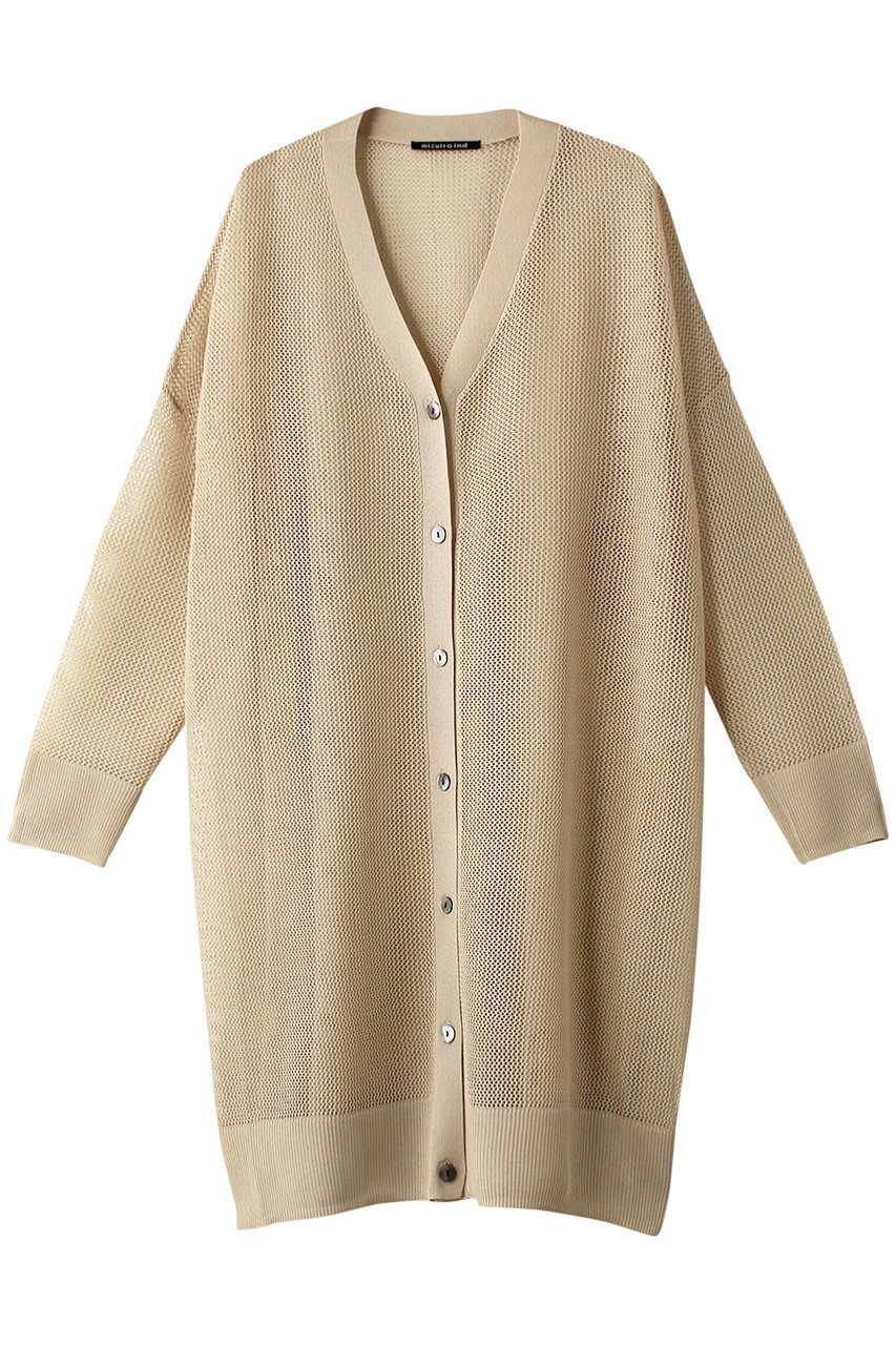 【ミズイロ インド/mizuiro ind】のmesh pattern V neck long C/D カーディガン インテリア・キッズ・メンズ・レディースファッション・服の通販 founy(ファニー) 　ファッション　Fashion　レディースファッション　Fashion for Women　トップス・カットソー　Cut & Sew Tops　ニット　Knit Tops & Sweaters　カーディガン・羽織り　Layered Style Cardigans　カーディガン　Cardigan, Knitwear　シアー　Sheer, See-Through　シンプル　Simple, Minimal　トレンド　Trend, Trending Now　メッシュ　Mesh, Net Fabric　ロング　Long, Long-Length　夏　Summer　beige|ID: prp329100004822927 ipo3291000000035067855