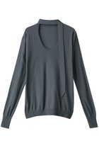 【リムアーク/RIM.ARK】のClassic tie knit/ニット 人気、トレンドファッション・服の通販 founy(ファニー) ファッション Fashion レディースファッション Fashion for Women トップス・カットソー Cut & Sew Tops ニット Knit Tops & Sweaters カジュアルプルオーバー・ニットトップス Pullovers & Knit Tops / Casual Pullovers ドッキング Docking, Mixed Material ロング Long, Long-Length thumbnail ライトブルー|ID: prp329100004822937 ipo3291000000035068002