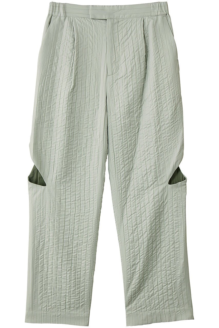 【エリオポール/heliopole】の【muller of yoshiokubo】ストライプジャカードパンツ インテリア・キッズ・メンズ・レディースファッション・服の通販 founy(ファニー) 　ファッション　Fashion　レディースファッション　Fashion for Women　パンツ　Pants & Trousers　カッティング　Cutting Detail　シンプル　Simple, Minimal　ジャカード／ジャガード　Jacquard, Woven Pattern　ストライプ　Stripe, Striped Pattern　エレガント 上品　Elegant　ライトグリーン|ID: prp329100004822952 ipo3291000000035068283