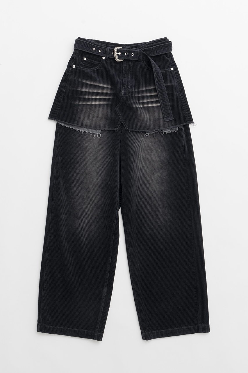 【プランク プロジェクト/PRANK PROJECT】のコーデュロイレイヤードパンツ / Corduroy Layered Pants インテリア・キッズ・メンズ・レディースファッション・服の通販 founy(ファニー) 　ファッション　Fashion　レディースファッション　Fashion for Women　パンツ　Pants & Trousers　コーデュロイ　Corduroy, Cord Fabric　シルバー　Silver, Metallic Silver　ヴィンテージ　Vintage Style　今季　This Season, Current Season　C.GRY(チャコールグレー)|ID: prp329100004822956 ipo3291000000035068343