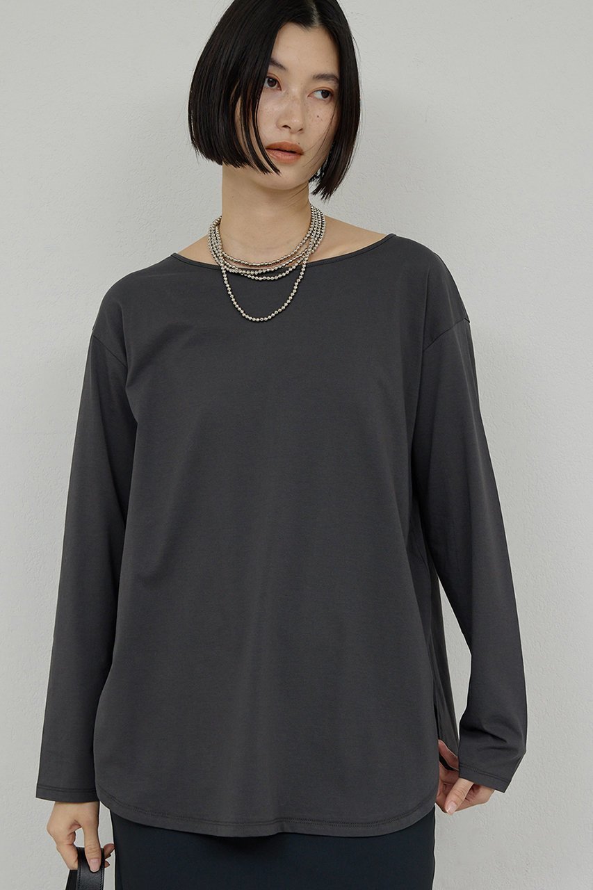 【ガリャルダガランテ/GALLARDAGALANTE】のラウンドヘムTee 人気、トレンドファッション・服の通販 founy(ファニー) 　ファッション　Fashion　レディースファッション　Fashion for Women　トップス・カットソー　Cut & Sew Tops　シャツ・ブラウス・オフィスカジュアル　Elegant Blouses & Button-Ups　ロングTシャツ・Tシャツ　Longline T-Shirts & Tees　カットソー・ベーシックTシャツ　Cut-and-Sewn Tops / Stretch Tees & Basics　2026年　2026　カットソー　Cut and Sewn Top　スリーブ　Sleeve, Long Sleeve / Short Sleeve　ベーシック　Basic, Essential　ロング　Long, Long-Length　夏　Summer　春　Spring　S/S・春夏　SS, Spring/Summer, Warm Season　洗える　Machine Washable　other-5|ID: prp329100004826331 ipo3291000000035115940