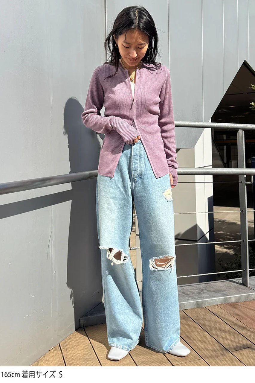 【スタニングルアー/STUNNING LURE】のジップアップリブニット 人気、トレンドファッション・服の通販 founy(ファニー) 　ファッション　Fashion　レディースファッション　Fashion for Women　トップス・カットソー　Cut & Sew Tops　ニット　Knit Tops & Sweaters　カジュアルプルオーバー・ニットトップス　Pullovers & Knit Tops / Casual Pullovers　ダブル　Double, Double-Breasted　再入荷　Restock / Back in Stock　軽量　Lightweight, Ultra Light　other-4|ID: prp329100004826348 ipo3291000000035956816