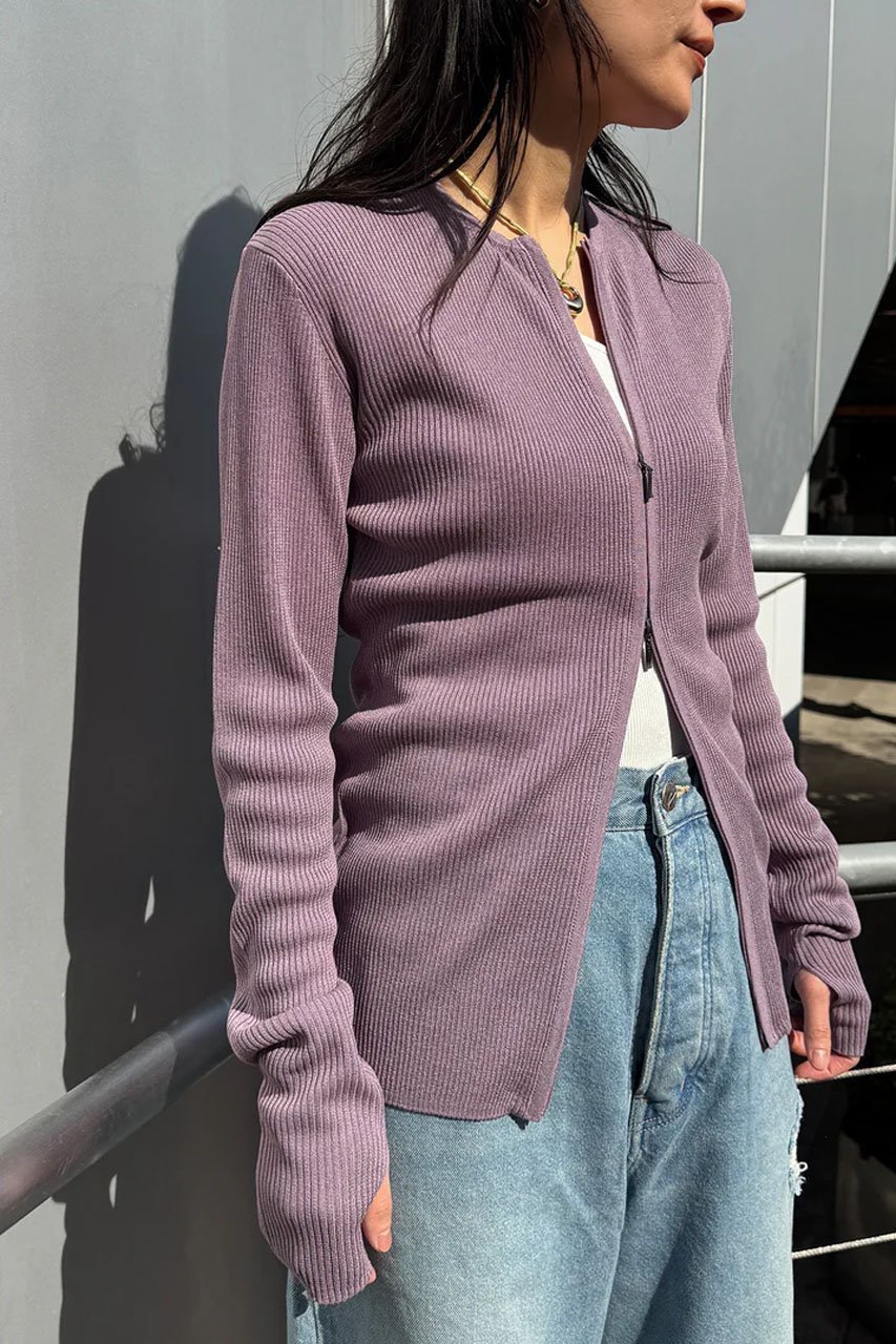 【スタニングルアー/STUNNING LURE】のジップアップリブニット 人気、トレンドファッション・服の通販 founy(ファニー) 　ファッション　Fashion　レディースファッション　Fashion for Women　トップス・カットソー　Cut & Sew Tops　ニット　Knit Tops & Sweaters　カジュアルプルオーバー・ニットトップス　Pullovers & Knit Tops / Casual Pullovers　ダブル　Double, Double-Breasted　再入荷　Restock / Back in Stock　軽量　Lightweight, Ultra Light　other-5|ID: prp329100004826348 ipo3291000000035956817