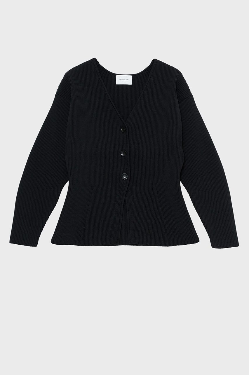 【スタニングルアー/STUNNING LURE】の【1/7 11:00販売開始】アモッサスリットカーディガン インテリア・キッズ・メンズ・レディースファッション・服の通販 founy(ファニー) 　ファッション　Fashion　レディースファッション　Fashion for Women　トップス・カットソー　Cut & Sew Tops　ニット　Knit Tops & Sweaters　カーディガン・羽織り　Layered Style Cardigans　カーディガン　Cardigan, Knitwear　フォルム　Silhouette, Form　フォーマル　Formal, Dressy　リラックス　Relax, Relaxed Fit　新作・新入荷　New Arrivals / New In　軽量　Lightweight, Ultra Light　ブラック|ID: prp329100004826351 ipo3291000000035116147
