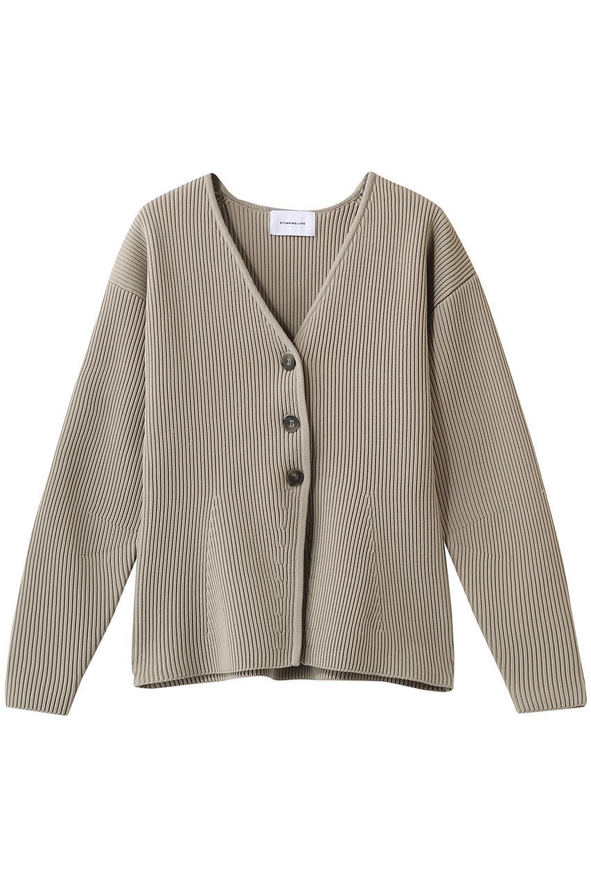 【スタニングルアー/STUNNING LURE】のアモッサスリットカーディガン インテリア・キッズ・メンズ・レディースファッション・服の通販 founy(ファニー) 　ファッション　Fashion　レディースファッション　Fashion for Women　トップス・カットソー　Cut & Sew Tops　ニット　Knit Tops & Sweaters　カーディガン・羽織り　Layered Style Cardigans　カーディガン　Cardigan, Knitwear　フォルム　Silhouette, Form　フォーマル　Formal, Dressy　リラックス　Relax, Relaxed Fit　軽量　Lightweight, Ultra Light　ライトベージュ|ID: prp329100004826351 ipo3291000000036693552