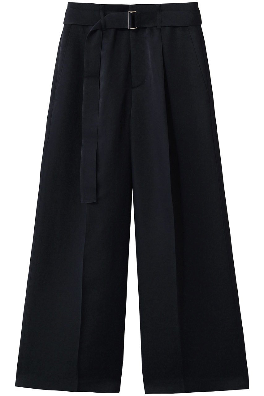 【スタニングルアー/STUNNING LURE】のrベルテットサテンパンツ インテリア・キッズ・メンズ・レディースファッション・服の通販 founy(ファニー) 　ファッション　Fashion　レディースファッション　Fashion for Women　パンツ　Pants & Trousers　シルク　Silk, 100% Silk　ストレート　Straight, Straight Cut　エレガント 上品　Elegant　ネイビー|ID: prp329100004826352 ipo3291000000036232857