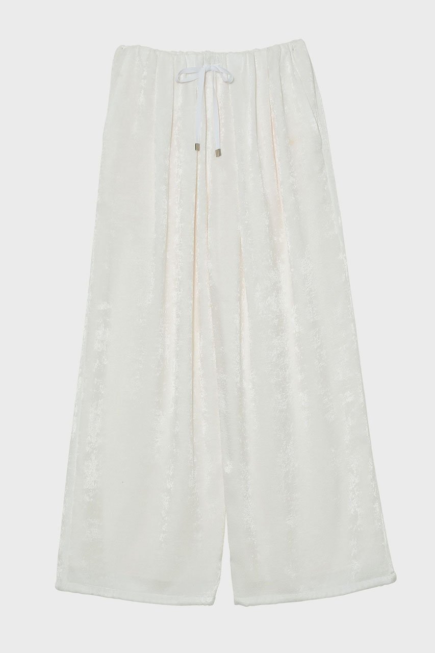 【スタニングルアー/STUNNING LURE】の【1/7 11:00販売開始】rベルベットギャザーパンツ インテリア・キッズ・メンズ・レディースファッション・服の通販 founy(ファニー) 　ファッション　Fashion　レディースファッション　Fashion for Women　パンツ　Pants & Trousers　シルク　Silk, 100% Silk　ストレート　Straight, Straight Cut　エレガント 上品　Elegant　新作・新入荷　New Arrivals / New In　ホワイト|ID: prp329100004826354 ipo3291000000035116168