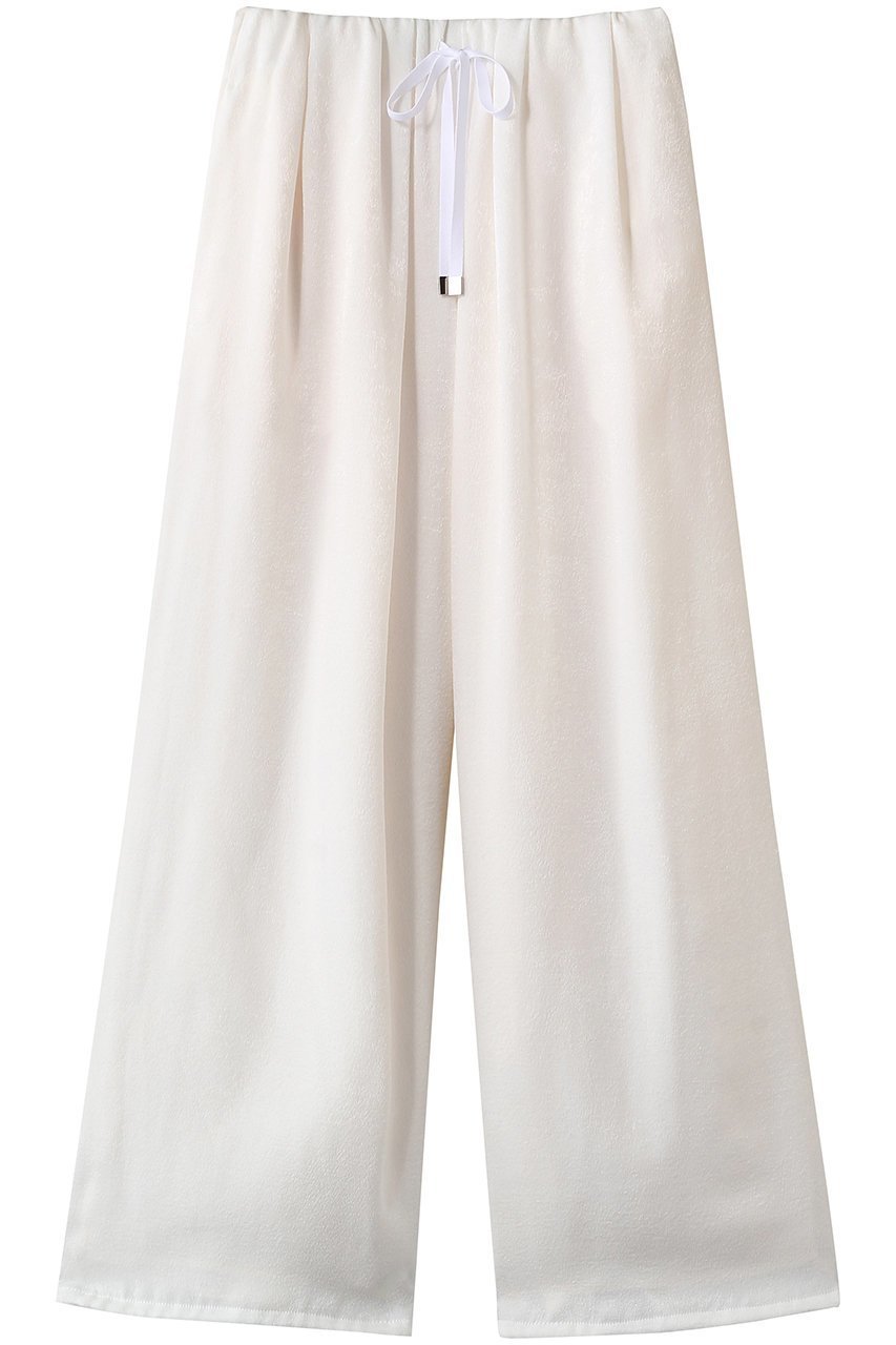 【スタニングルアー/STUNNING LURE】のrベルベットギャザーパンツ インテリア・キッズ・メンズ・レディースファッション・服の通販 founy(ファニー) 　ファッション　Fashion　レディースファッション　Fashion for Women　パンツ　Pants & Trousers　シルク　Silk, 100% Silk　ストレート　Straight, Straight Cut　エレガント 上品　Elegant　再入荷　Restock / Back in Stock　ホワイト|ID: prp329100004826354 ipo3291000000036006579