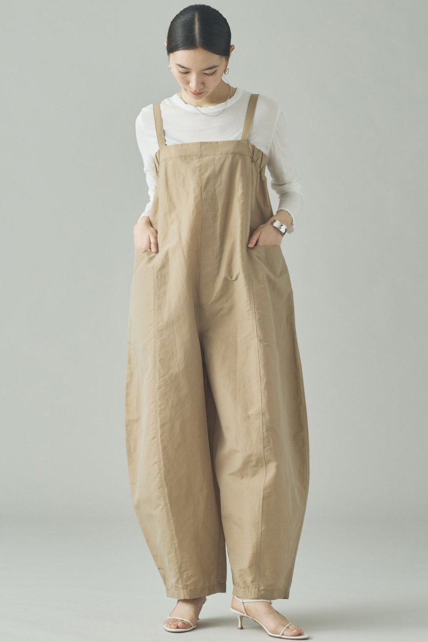 【カレンソロジー/Curensology】のナイロンラミーサロペット インテリア・キッズ・メンズ・レディースファッション・服の通販 founy(ファニー) 　ファッション　Fashion　レディースファッション　Fashion for Women　パンツ　Pants & Trousers　2026年　2026　おすすめ　Recommended / Our Picks　インナー　Innerwear　コンパクト　Compact, Small Size　サロペット　Overalls, Salopette　ブルゾン　Blouson, Bomber Jacket　ポケット　Pocket, Pocket Detail　ラップ　Wrap, Wrap Design　夏　Summer　春　Spring　S/S・春夏　SS, Spring/Summer, Warm Season　ベージュ|ID: prp329100004826362 ipo3291000000035944445
