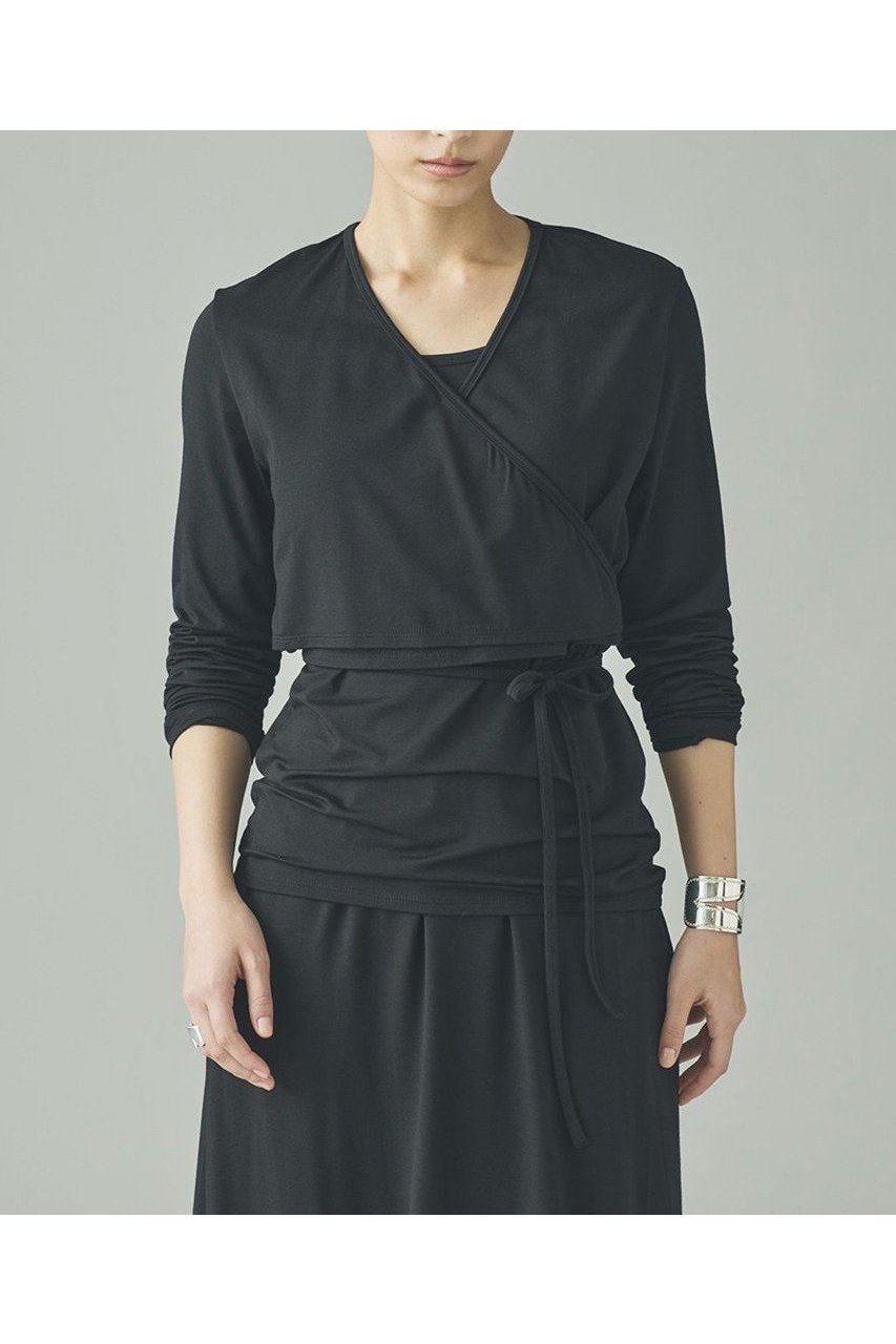 【カレンソロジー/Curensology】のベアテンジクカシュクールロングスリーブTシャツ インテリア・キッズ・メンズ・レディースファッション・服の通販 founy(ファニー) ファッション Fashion レディースファッション Fashion for Women トップス・カットソー Cut & Sew Tops シャツ・ブラウス・オフィスカジュアル Elegant Blouses & Button-Ups ロングTシャツ・Tシャツ Longline T-Shirts & Tees カットソー・ベーシックTシャツ Cut-and-Sewn Tops / Stretch Tees & Basics 2026年 2026 おすすめ Recommended / Our Picks なめらか Smooth, Silky Texture カシュクール Wrap Design スリーブ Sleeve, Long Sleeve / Short Sleeve ドレープ Drape, Draping Fabric フロント Front, Front Design ロング Long, Long-Length エレガント 上品 Elegant 夏 Summer 春 Spring S/S・春夏 SS, Spring/Summer, Warm Season ブラック|ID: prp329100004826368 ipo3291000000035116302