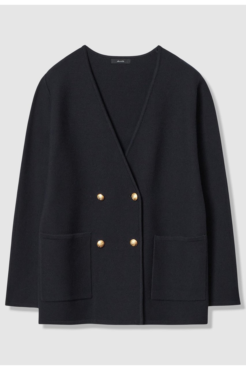 【アルアバイル/allureville】のガーターノーカラーニットジャケット インテリア・キッズ・メンズ・レディースファッション・服の通販 founy(ファニー) ファッション Fashion レディースファッション Fashion for Women アウター Coat / Outerwear Collection レディースジャケット・軽アウター Jackets 2026年 2026 ジャケット Jacket, Outerwear バランス Balance, Style Balance パイピング Piping, Trim Design ボックス Boxy, Box Shape メタル Metal, Metal Parts 再入荷 Restock / Back in Stock 春 Spring ネイビー|ID: prp329100004826373 ipo3291000000036130610