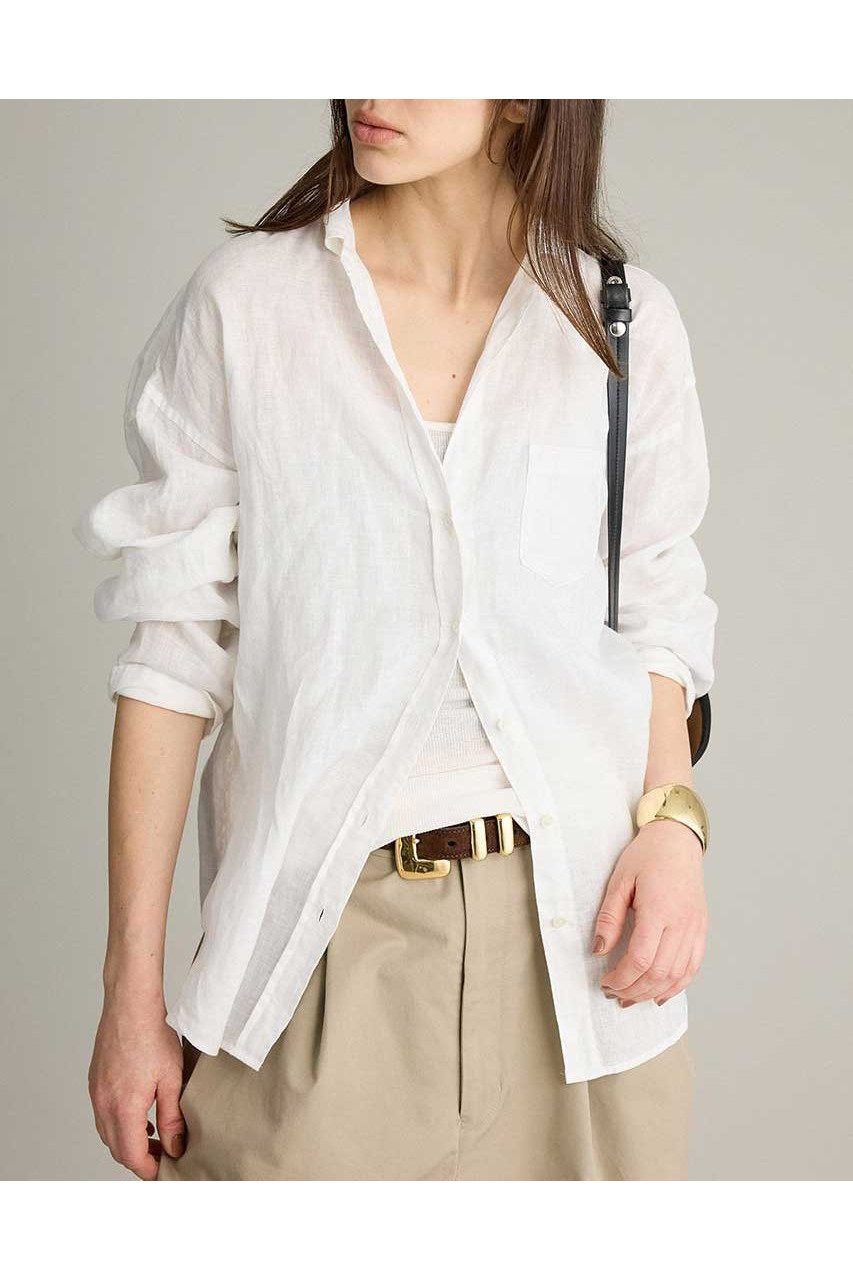 【ブリル/BRILL】のリネンスキッパーシャツ インテリア・キッズ・メンズ・レディースファッション・服の通販 founy(ファニー) ファッション Fashion レディースファッション Fashion for Women トップス・カットソー Cut & Sew Tops シャツ・ブラウス・オフィスカジュアル Elegant Blouses & Button-Ups 2026年 2026 スリーブ Sleeve, Long Sleeve / Short Sleeve ポケット Pocket, Pocket Detail リネン Linen, Linen Fabric ロング Long, Long-Length 夏 Summer 春 Spring S/S・春夏 SS, Spring/Summer, Warm Season ホワイト|ID: prp329100004826375 ipo3291000000035116354