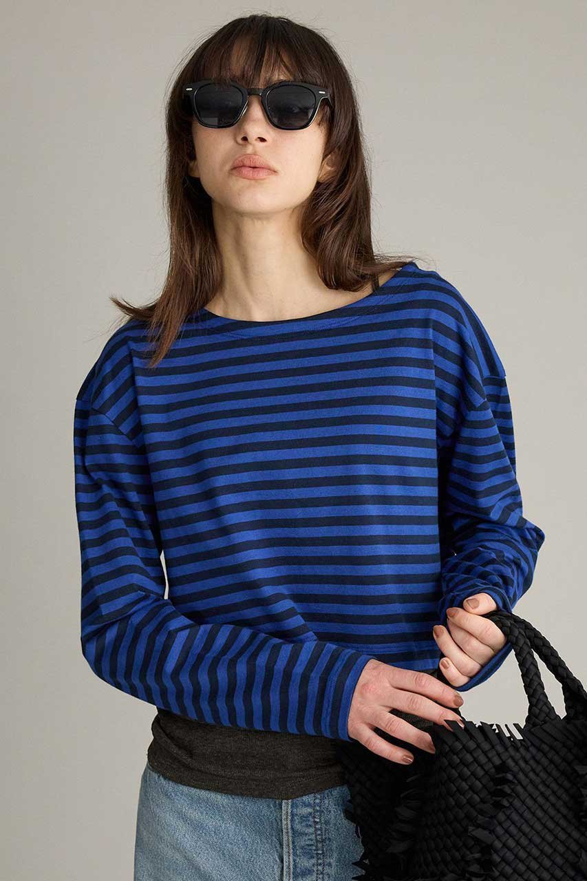 【ブリル/BRILL】のワイドクロップドカットソー 人気、トレンドファッション・服の通販 founy(ファニー) 　ファッション　Fashion　レディースファッション　Fashion for Women　トップス・カットソー　Cut & Sew Tops　シャツ・ブラウス・オフィスカジュアル　Elegant Blouses & Button-Ups　ロングTシャツ・Tシャツ　Longline T-Shirts & Tees　カットソー・ベーシックTシャツ　Cut-and-Sewn Tops / Stretch Tees & Basics　2026年　2026　スリーブ　Sleeve, Long Sleeve / Short Sleeve　バスク　Basque, Basque Style　バランス　Balance, Style Balance　ボーダー　Border, Stripe　ロング　Long, Long-Length　夏　Summer　春　Spring　S/S・春夏　SS, Spring/Summer, Warm Season　other-2|ID: prp329100004826381 ipo3291000000035116401