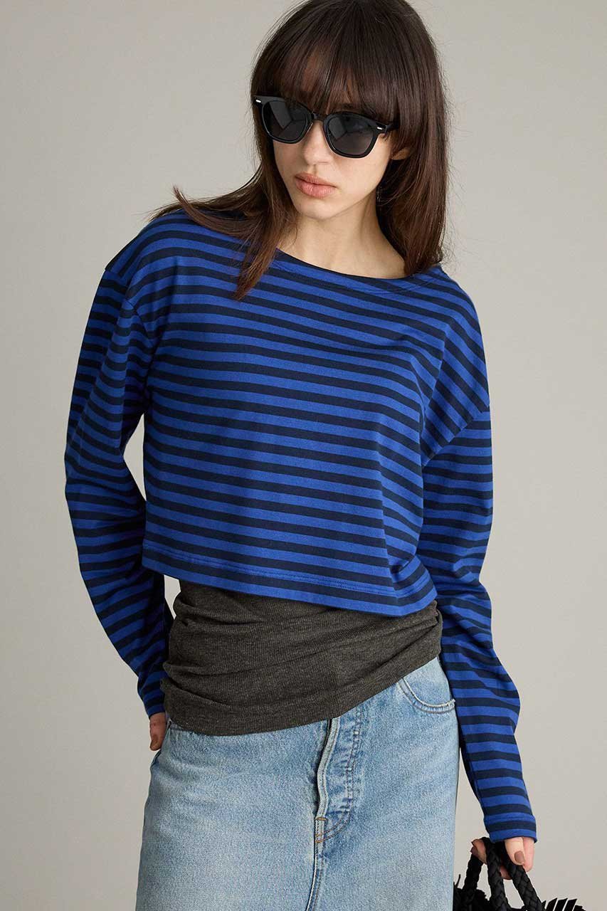 【ブリル/BRILL】のワイドクロップドカットソー 人気、トレンドファッション・服の通販 founy(ファニー) 　ファッション　Fashion　レディースファッション　Fashion for Women　トップス・カットソー　Cut & Sew Tops　シャツ・ブラウス・オフィスカジュアル　Elegant Blouses & Button-Ups　ロングTシャツ・Tシャツ　Longline T-Shirts & Tees　カットソー・ベーシックTシャツ　Cut-and-Sewn Tops / Stretch Tees & Basics　2026年　2026　スリーブ　Sleeve, Long Sleeve / Short Sleeve　バスク　Basque, Basque Style　バランス　Balance, Style Balance　ボーダー　Border, Stripe　ロング　Long, Long-Length　夏　Summer　春　Spring　S/S・春夏　SS, Spring/Summer, Warm Season　other-4|ID: prp329100004826381 ipo3291000000035116405