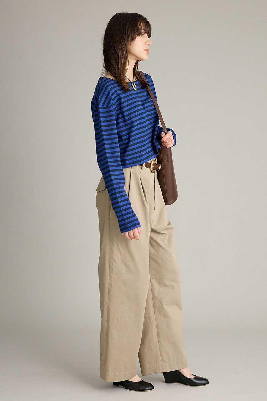 【ブリル/BRILL】のワイドクロップドカットソー 人気、トレンドファッション・服の通販 founy(ファニー) 　ファッション　Fashion　レディースファッション　Fashion for Women　トップス・カットソー　Cut & Sew Tops　シャツ・ブラウス・オフィスカジュアル　Elegant Blouses & Button-Ups　ロングTシャツ・Tシャツ　Longline T-Shirts & Tees　カットソー・ベーシックTシャツ　Cut-and-Sewn Tops / Stretch Tees & Basics　2026年　2026　スリーブ　Sleeve, Long Sleeve / Short Sleeve　バスク　Basque, Basque Style　バランス　Balance, Style Balance　ボーダー　Border, Stripe　ロング　Long, Long-Length　夏　Summer　春　Spring　S/S・春夏　SS, Spring/Summer, Warm Season　other-8|ID: prp329100004826381 ipo3291000000035116410