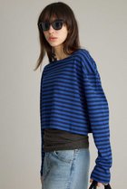 【ブリル/BRILL】のワイドクロップドカットソー 人気、トレンドファッション・服の通販 founy(ファニー) ファッション Fashion レディースファッション Fashion for Women トップス・カットソー Cut & Sew Tops シャツ・ブラウス・オフィスカジュアル Elegant Blouses & Button-Ups ロングTシャツ・Tシャツ Longline T-Shirts & Tees カットソー・ベーシックTシャツ Cut-and-Sewn Tops / Stretch Tees & Basics 2026年 2026 スリーブ Sleeve, Long Sleeve / Short Sleeve バスク Basque, Basque Style バランス Balance, Style Balance ボーダー Border, Stripe ロング Long, Long-Length 夏 Summer 春 Spring S/S・春夏 SS, Spring/Summer, Warm Season thumbnail ブルー|ID: prp329100004826381 ipo3291000000035997495