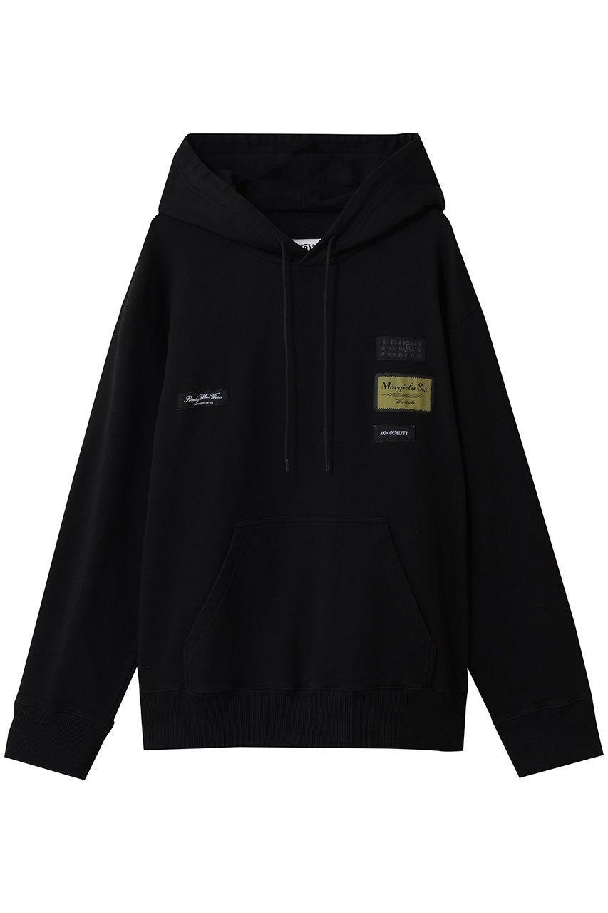 【エムエム6 メゾン マルタン マルジェラ/MM6 Maison Martin Margiela】のロゴ フーディースウェットシャツ インテリア・キッズ・メンズ・レディースファッション・服の通販 founy(ファニー) ファッション Fashion レディースファッション Fashion for Women トップス・カットソー Cut & Sew Tops シャツ・ブラウス・オフィスカジュアル Elegant Blouses & Button-Ups レディースパーカー・カジュアルフーディー Casual Hoodies & Sweatshirts ロングTシャツ・Tシャツ Longline T-Shirts & Tees スウェット・クルーネックトップス Sweatshirts & Crewnecks / Relaxed Fit Sweat Tops カットソー・ベーシックTシャツ Cut-and-Sewn Tops / Stretch Tees & Basics 2026年 2026 バランス Balance, Style Balance モチーフ Motif, Design Theme リラックス Relax, Relaxed Fit 夏 Summer 春 Spring S/S・春夏 SS, Spring/Summer, Warm Season ブラック|ID: prp329100004827163 ipo3291000000035125110