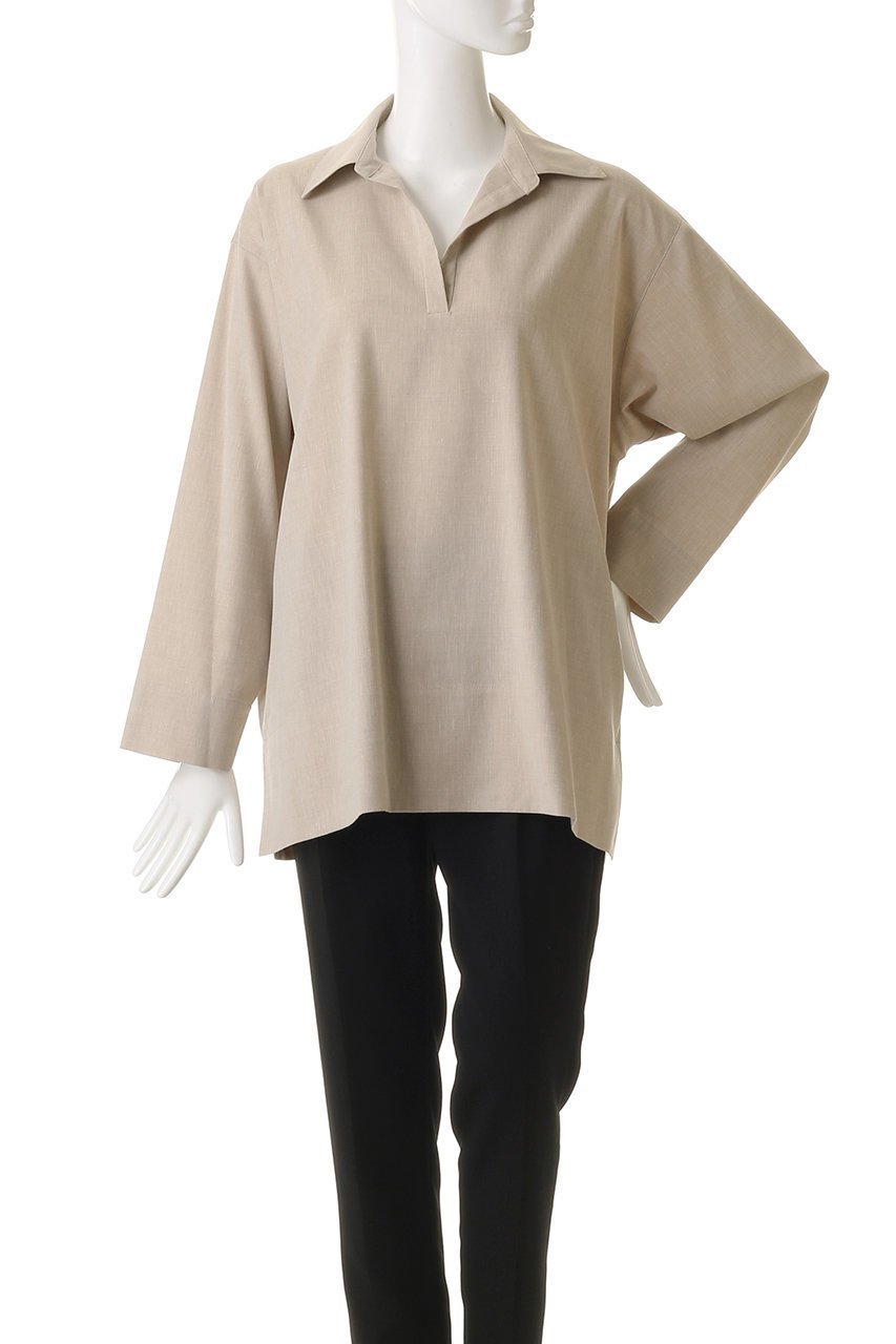 【フローレント/FLORENT】のデニムシャンブレー スキッパー ブラウス 人気、トレンドファッション・服の通販 founy(ファニー) 　ファッション　Fashion　レディースファッション　Fashion for Women　トップス・カットソー　Cut & Sew Tops　シャツ・ブラウス・オフィスカジュアル　Elegant Blouses & Button-Ups　2026年　2026　エレガント 上品　Elegant　シャンブレー　Chambray, Denim-Like Fabric　スキッパー　Skipper, Open Collar　スリーブ　Sleeve, Long Sleeve / Short Sleeve　デニム　Denim, Jeans Material　ロング　Long, Long-Length　夏　Summer　春　Spring　S/S・春夏　SS, Spring/Summer, Warm Season　other-2|ID: prp329100004827168 ipo3291000000036079541