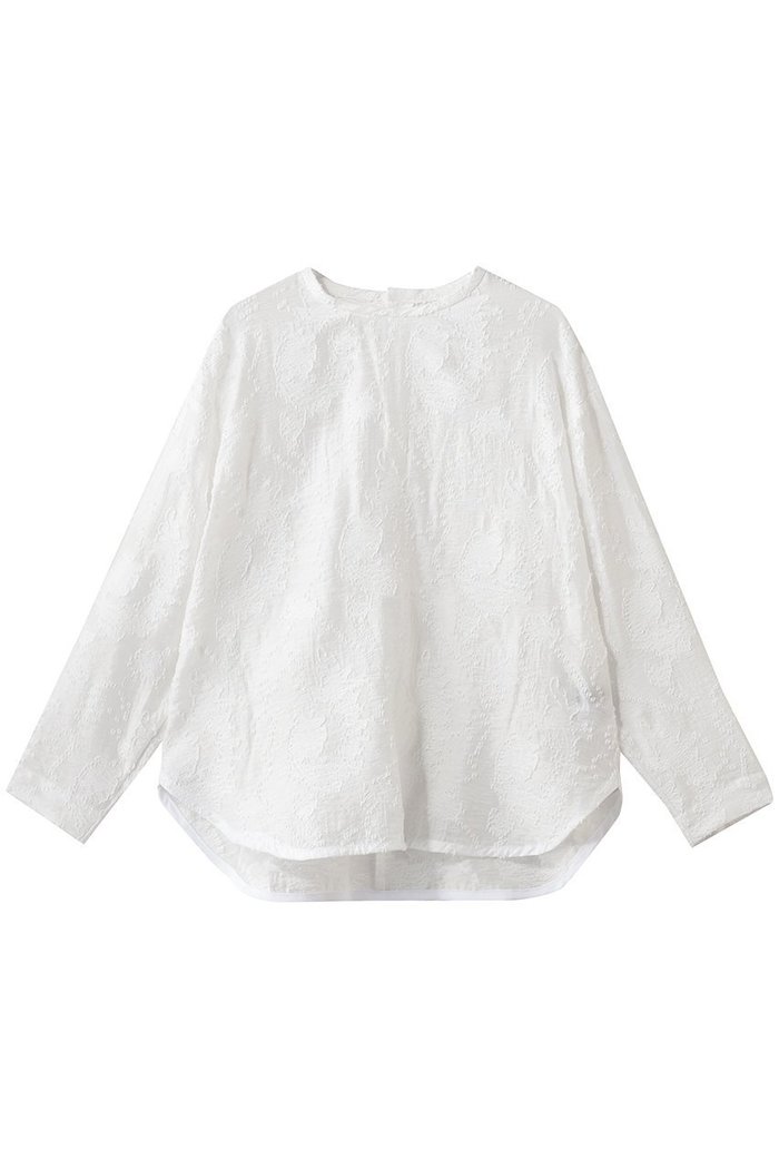 【フローレント/FLORENT】のカットジャカード クルーネック ブラウス インテリア・キッズ・メンズ・レディースファッション・服の通販 founy(ファニー) https://founy.com/ ファッション Fashion レディースファッション Fashion for Women トップス・カットソー Cut & Sew Tops シャツ・ブラウス・オフィスカジュアル Elegant Blouses & Button-Ups 2026年 2026 シンプル Simple, Minimal ジャカード／ジャガード Jacquard, Woven Pattern スリーブ Sleeve, Long Sleeve / Short Sleeve ロング Long, Long-Length 夏 Summer 春 Spring S/S・春夏 SS, Spring/Summer, Warm Season |ID: prp329100004827171 ipo3291000000035125158