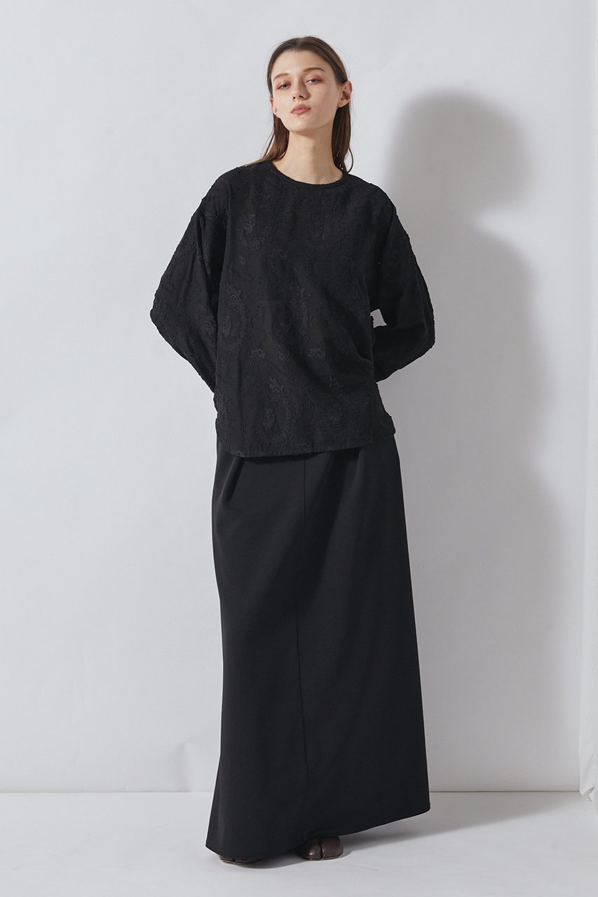 【フローレント/FLORENT】のカットジャカード クルーネック ブラウス 人気、トレンドファッション・服の通販 founy(ファニー) 　ファッション　Fashion　レディースファッション　Fashion for Women　トップス・カットソー　Cut & Sew Tops　シャツ・ブラウス・オフィスカジュアル　Elegant Blouses & Button-Ups　2026年　2026　シンプル　Simple, Minimal　ジャカード／ジャガード　Jacquard, Woven Pattern　スリーブ　Sleeve, Long Sleeve / Short Sleeve　ロング　Long, Long-Length　夏　Summer　春　Spring　S/S・春夏　SS, Spring/Summer, Warm Season　other-6|ID: prp329100004827171 ipo3291000000035125169