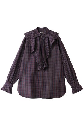 【オブラダ/Oblada】のチェックラッフルブラウス 人気、トレンドファッション・服の通販 founy(ファニー) ファッション Fashion レディースファッション Fashion for Women トップス・カットソー Cut & Sew Tops シャツ・ブラウス・オフィスカジュアル Elegant Blouses & Button-Ups 2026年 2026 なめらか Smooth, Silky Texture スリーブ Sleeve, Long Sleeve / Short Sleeve チェック Check, Plaid, Tartan デニム Denim, Jeans Material ロング Long, Long-Length エレガント 上品 Elegant 夏 Summer 春 Spring S/S・春夏 SS, Spring/Summer, Warm Season |ID:prp329100004827180