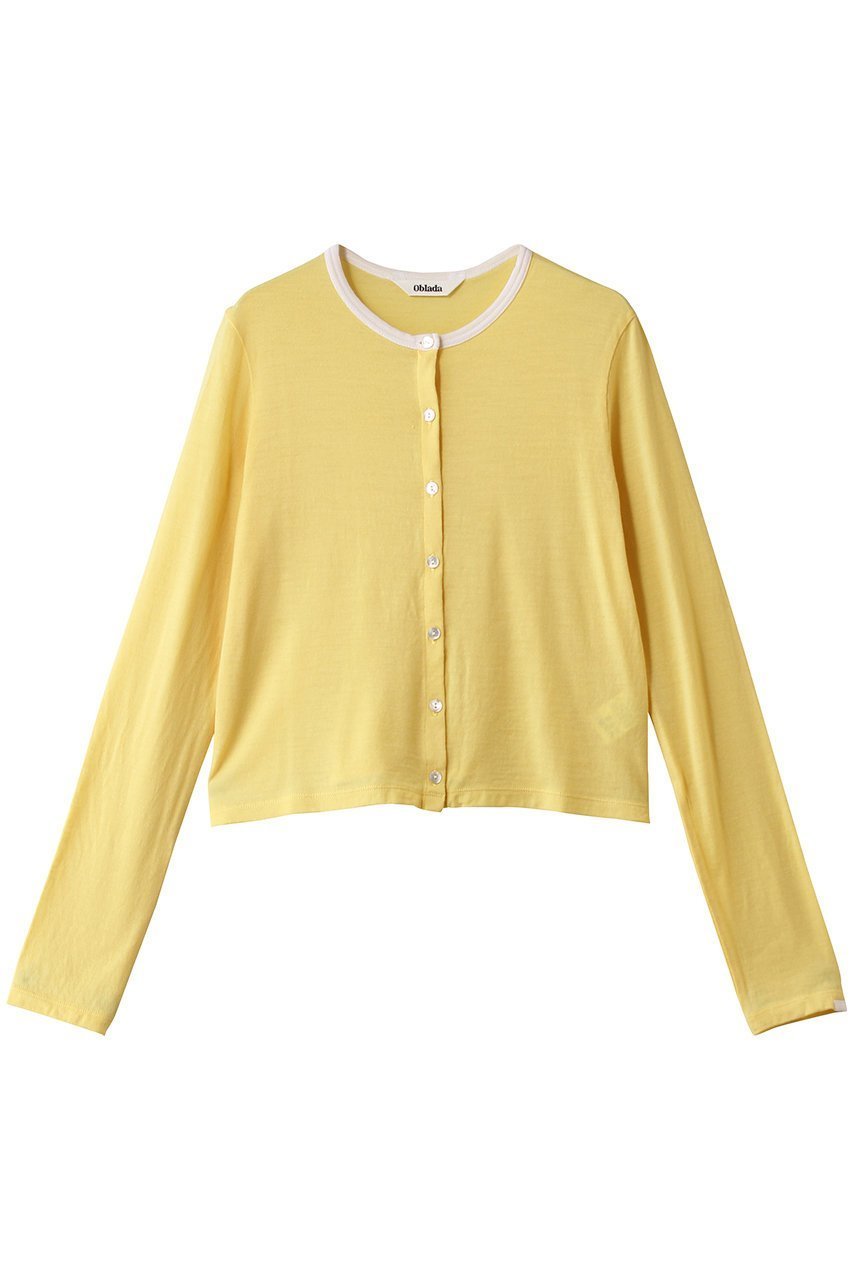 【オブラダ/Oblada】のウールカーディガン インテリア・キッズ・メンズ・レディースファッション・服の通販 founy(ファニー) 　ファッション　Fashion　レディースファッション　Fashion for Women　トップス・カットソー　Cut & Sew Tops　カーディガン・羽織り　Layered Style Cardigans　シャツ・ブラウス・オフィスカジュアル　Elegant Blouses & Button-Ups　ロングTシャツ・Tシャツ　Longline T-Shirts & Tees　カットソー・ベーシックTシャツ　Cut-and-Sewn Tops / Stretch Tees & Basics　2026年　2026　カーディガン　Cardigan, Knitwear　コンパクト　Compact, Small Size　ショート　Short, Short Length　フィット　Fit, Slim Fit　ボトム　Bottoms, Lower Wear　エレガント 上品　Elegant　夏　Summer　春　Spring　S/S・春夏　SS, Spring/Summer, Warm Season　羽織　Haori, Light Jacket　イエロー|ID: prp329100004827182 ipo3291000000035125221