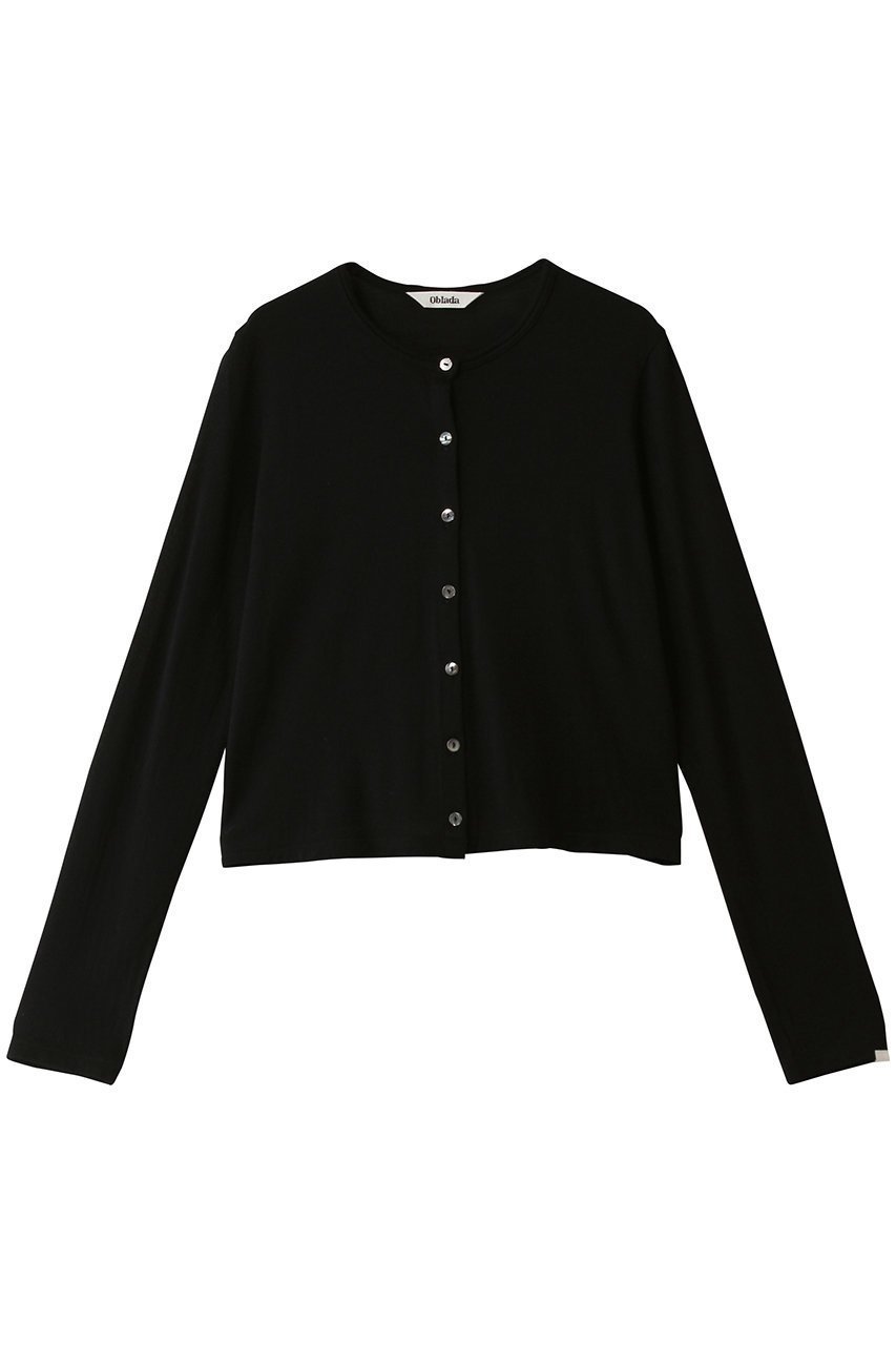 【オブラダ/Oblada】のウールカーディガン インテリア・キッズ・メンズ・レディースファッション・服の通販 founy(ファニー) 　ファッション　Fashion　レディースファッション　Fashion for Women　トップス・カットソー　Cut & Sew Tops　カーディガン・羽織り　Layered Style Cardigans　シャツ・ブラウス・オフィスカジュアル　Elegant Blouses & Button-Ups　ロングTシャツ・Tシャツ　Longline T-Shirts & Tees　カットソー・ベーシックTシャツ　Cut-and-Sewn Tops / Stretch Tees & Basics　2026年　2026　カーディガン　Cardigan, Knitwear　コンパクト　Compact, Small Size　ショート　Short, Short Length　フィット　Fit, Slim Fit　ボトム　Bottoms, Lower Wear　エレガント 上品　Elegant　夏　Summer　春　Spring　S/S・春夏　SS, Spring/Summer, Warm Season　羽織　Haori, Light Jacket　ブラック|ID: prp329100004827182 ipo3291000000035774836