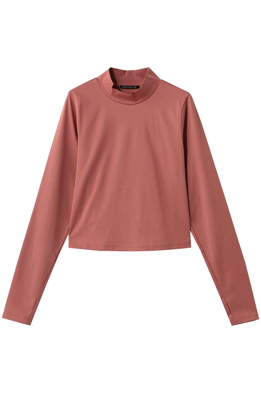 【ミズイロ インド/mizuiro ind】のmock neck T shirt シャツ インテリア・キッズ・メンズ・レディースファッション・服の通販 founy(ファニー) 　ファッション　Fashion　レディースファッション　Fashion for Women　トップス・カットソー　Cut & Sew Tops　シャツ・ブラウス・オフィスカジュアル　Elegant Blouses & Button-Ups　ロングTシャツ・Tシャツ　Longline T-Shirts & Tees　カットソー・ベーシックTシャツ　Cut-and-Sewn Tops / Stretch Tees & Basics　インナー　Innerwear　コンパクト　Compact, Small Size　スリーブ　Sleeve, Long Sleeve / Short Sleeve　バランス　Balance, Style Balance　プリーツ　Pleats, Pleated　モックネック　Mock Neck, Short Turtleneck　ロング　Long, Long-Length　ワイド　Wide, Wide Fit　エレガント 上品　Elegant　新作・新入荷　New Arrivals / New In　s.pink|ID: prp329100004827184 ipo3291000000035125235