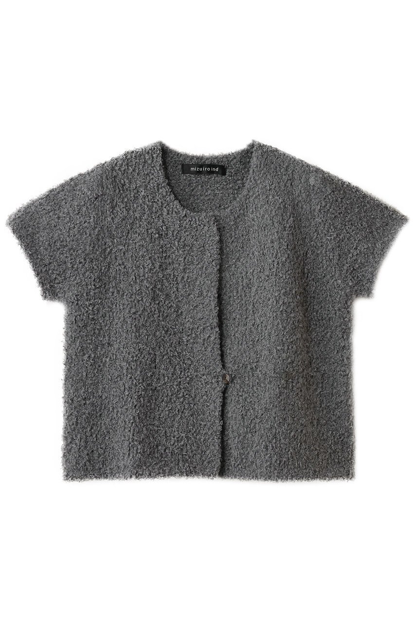 【ミズイロ インド/mizuiro ind】のhairy yarn French slv C/D カーディガン インテリア・キッズ・メンズ・レディースファッション・服の通販 founy(ファニー) 　ファッション　Fashion　レディースファッション　Fashion for Women　トップス・カットソー　Cut & Sew Tops　ニット　Knit Tops & Sweaters　カーディガン・羽織り　Layered Style Cardigans　カーディガン　Cardigan, Knitwear　ショート　Short, Short Length　gray|ID: prp329100004827192 ipo3291000000035671136