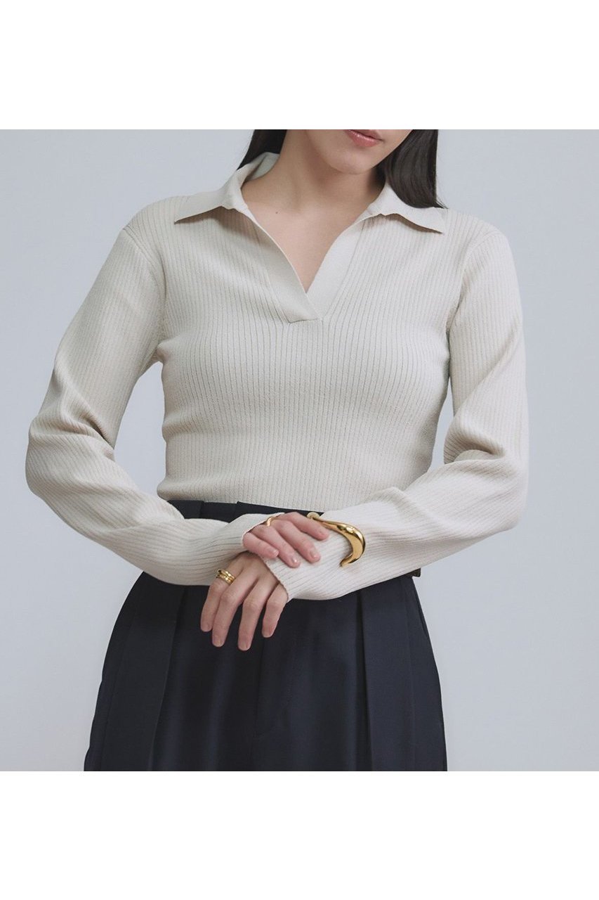 【カオス/Chaos】のエレルニットポロプルオーバー インテリア・キッズ・メンズ・レディースファッション・服の通販 founy(ファニー) 　ファッション　Fashion　レディースファッション　Fashion for Women　トップス・カットソー　Cut & Sew Tops　ニット　Knit Tops & Sweaters　カジュアルプルオーバー・ニットトップス　Pullovers & Knit Tops / Casual Pullovers　2026年　2026　コンパクト　Compact, Small Size　ポロシャツ　Polo Shirt, Collared Tee　エレガント 上品　Elegant　夏　Summer　春　Spring　S/S・春夏　SS, Spring/Summer, Warm Season　アイボリー|ID: prp329100004827195 ipo3291000000035125363