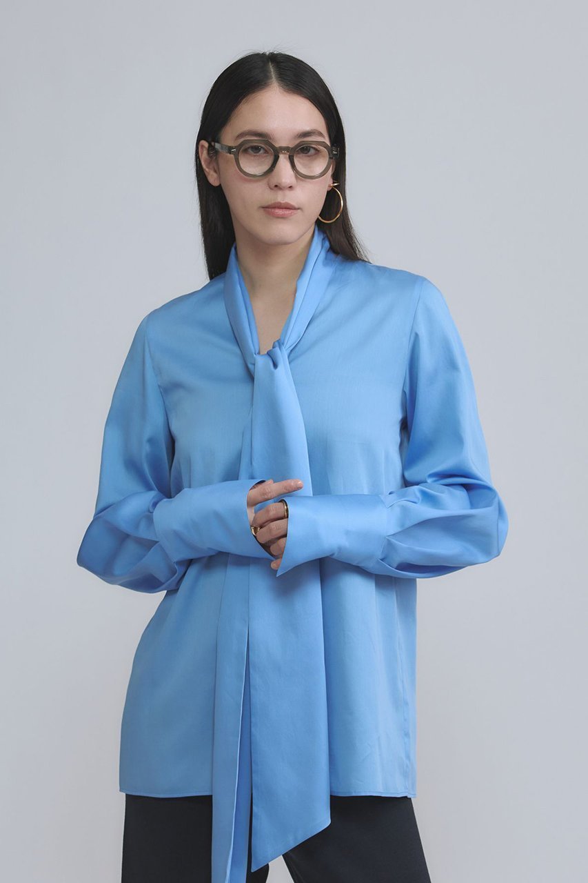 【カオス/Chaos】のシュロスブラウス インテリア・キッズ・メンズ・レディースファッション・服の通販 founy(ファニー) 　ファッション　Fashion　レディースファッション　Fashion for Women　トップス・カットソー　Cut & Sew Tops　シャツ・ブラウス・オフィスカジュアル　Elegant Blouses & Button-Ups　なめらか　Smooth, Silky Texture　シンプル　Simple, Minimal　スリーブ　Sleeve, Long Sleeve / Short Sleeve　センター　Center, Center Line　ロング　Long, Long-Length　サックス|ID: prp329100004827196 ipo3291000000036908988