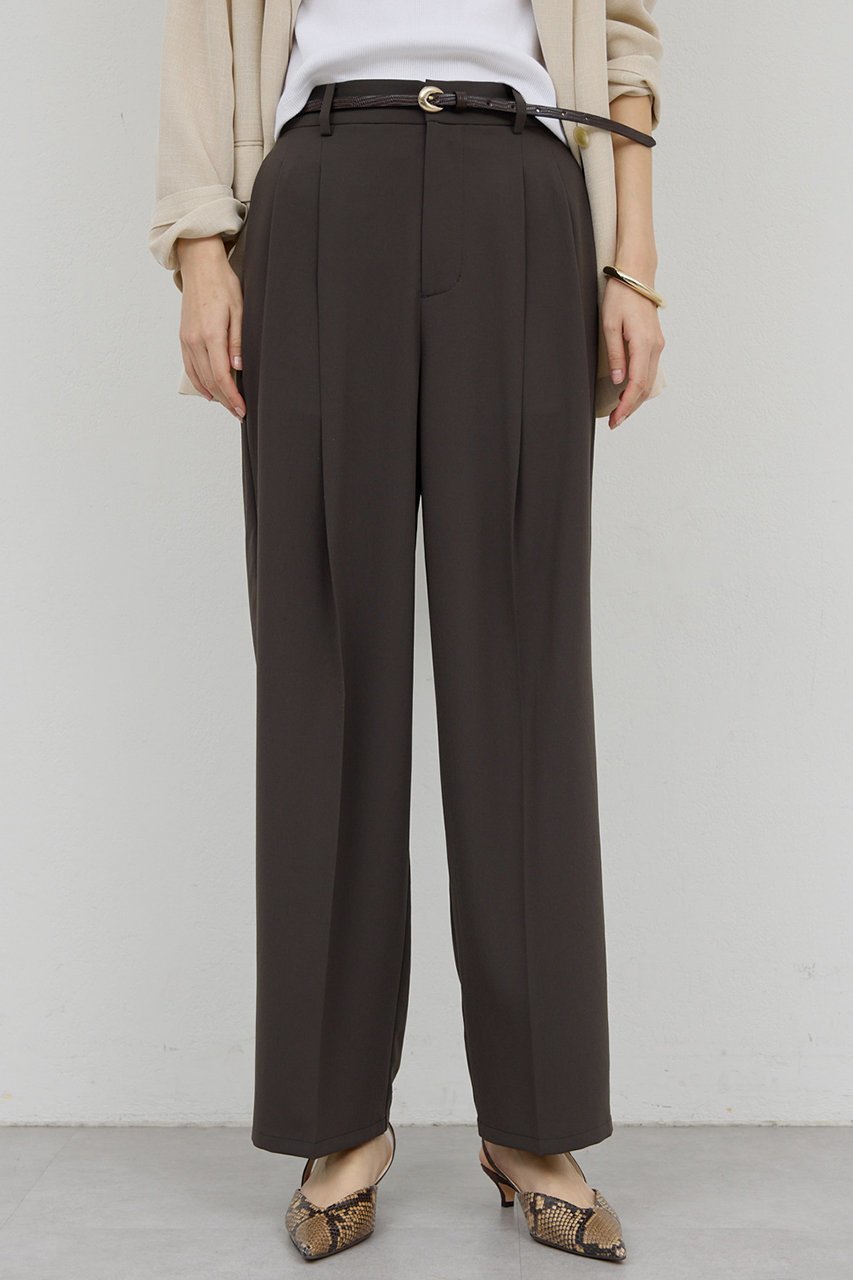 【ガリャルダガランテ/GALLARDAGALANTE】のライトジャージーワイドパンツ インテリア・キッズ・メンズ・レディースファッション・服の通販 founy(ファニー) 　ファッション　Fashion　レディースファッション　Fashion for Women　パンツ　Pants & Trousers　2026年　2026　フロント　Front, Front Design　ループ　Loop, Loop Knit　夏　Summer　春　Spring　S/S・春夏　SS, Spring/Summer, Warm Season　楽ちん　Easy Fit, Comfortable　ダークブラウン|ID: prp329100004827205 ipo3291000000035445029